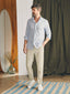Performance Stretch Dress Shirt - Blue White Stripe
