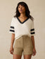 Sunwashed Midweight Organic Varsity Tee - Phantom Varsity