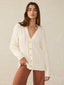 Washed Cotton Cotton Laidback Cardigan - Egret
