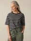 Organic Cotton Sunwashed Slub Vintage Tee - Phantom Highland Stripe