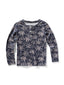 Kids Cloud Cotton Pajama Set - Navy Tropic Trees