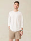 Long-Sleeve Sunwashed Regenerative Cotton Tee - White