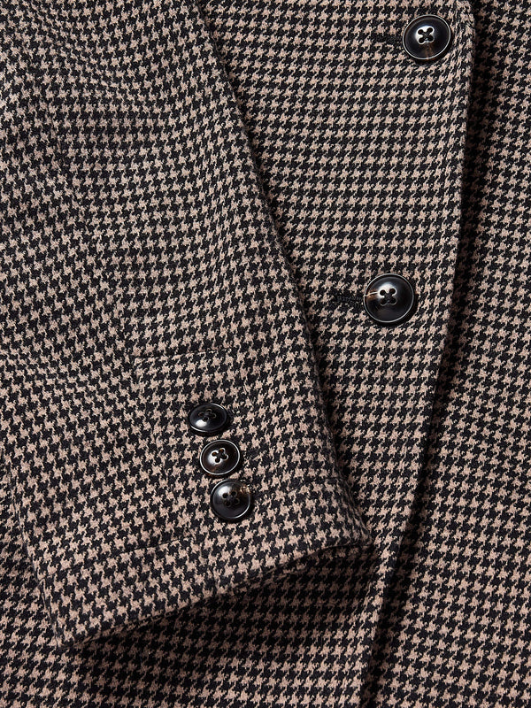 Inlet Knit Tweed Blazer - Mocha Mountain Houndstooth