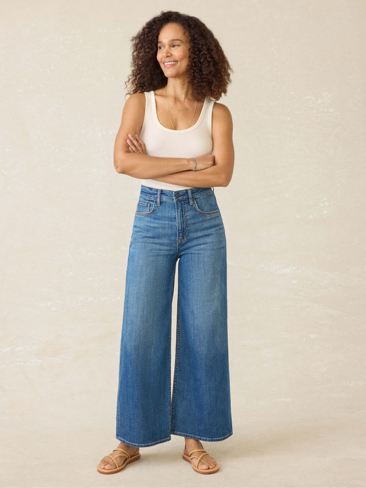 Saturday Denim Wide Leg Ankle - Indigo Coast Wash Main image