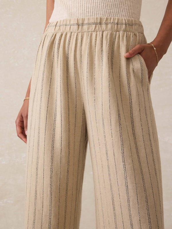 Riviera Linen Pant - Driftwood Stripe