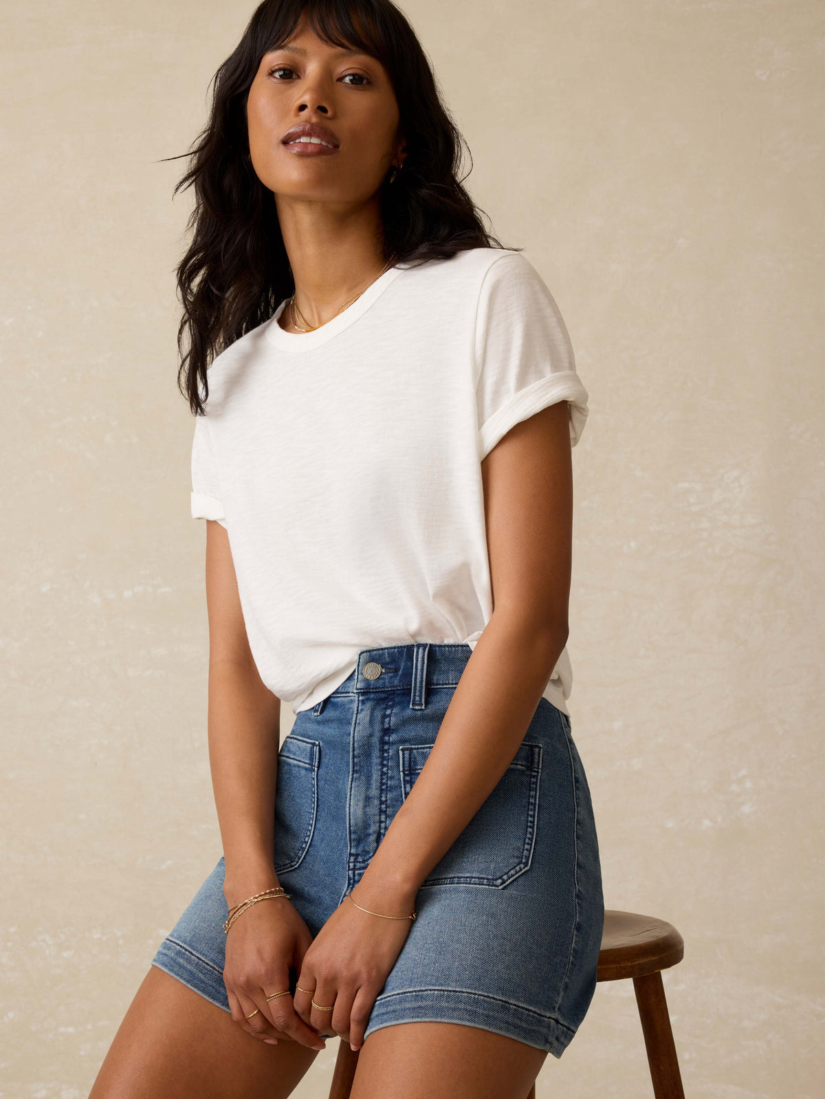 Sunwashed Regenerative Essential Tee - White