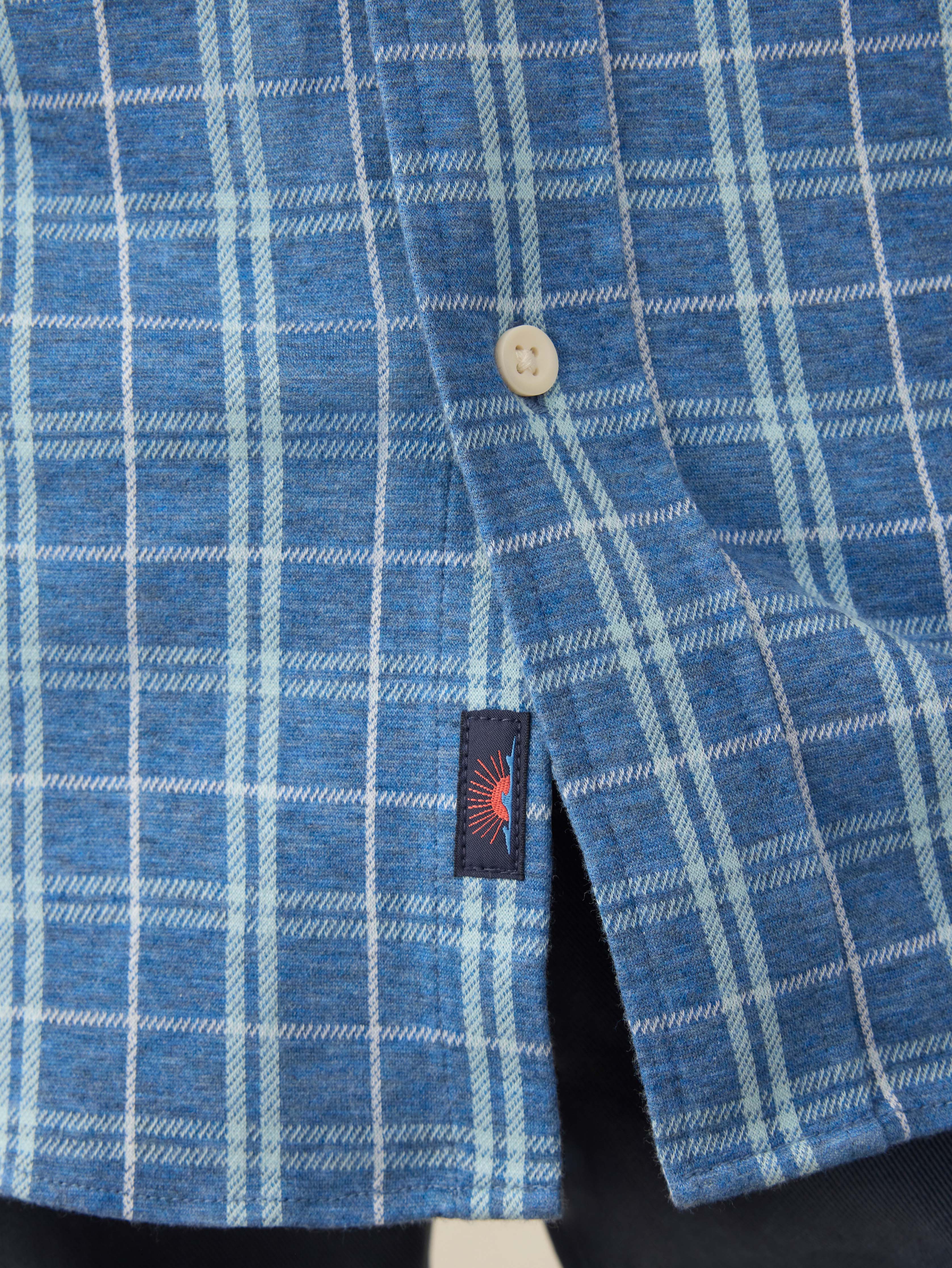 Coastline Knit Shirt - Ocean Sky Plaid Secondary image