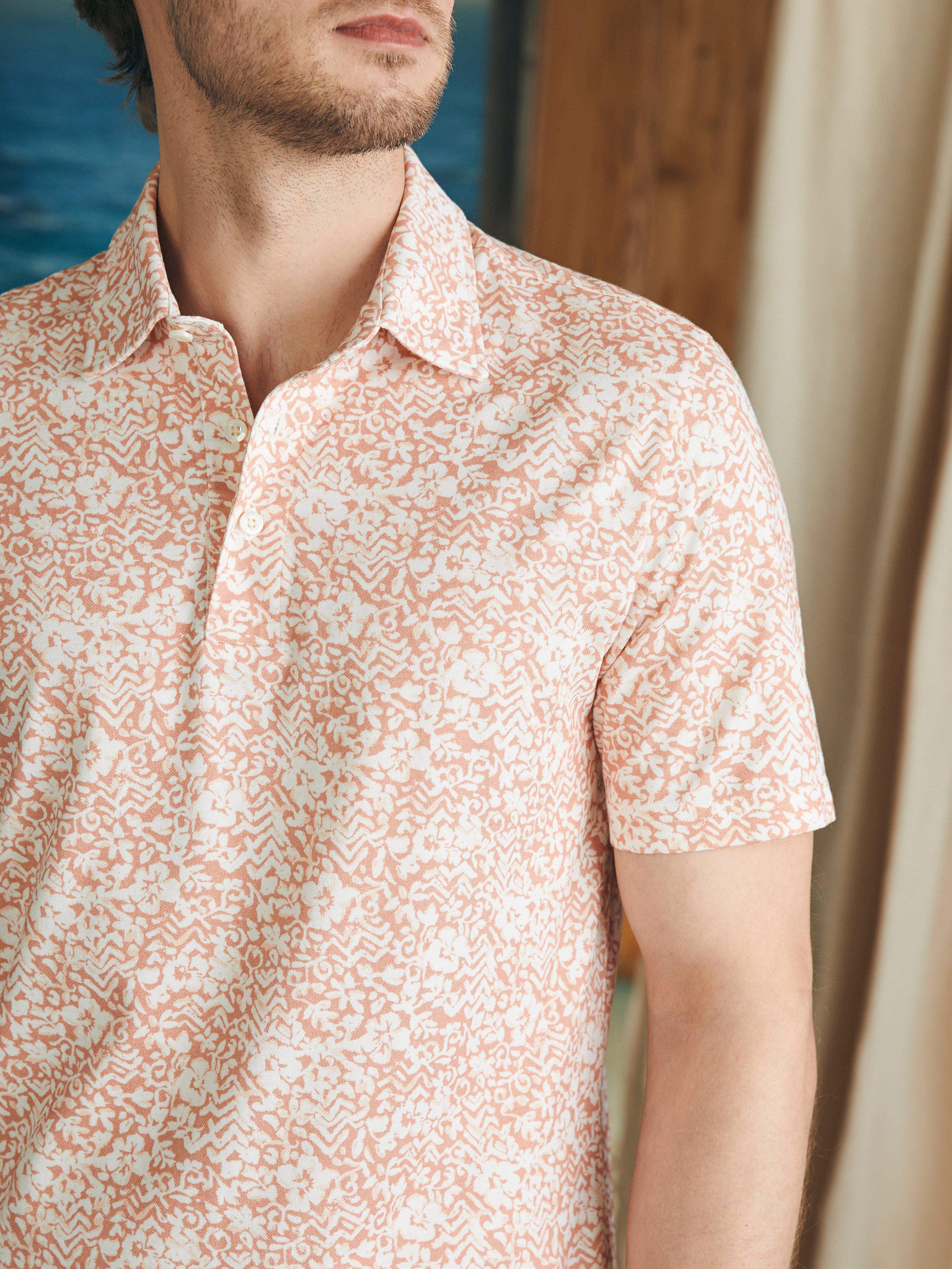 Movement™ Short-Sleeve Pique Polo Shirt - Hilo Rose Floral Print Main image
