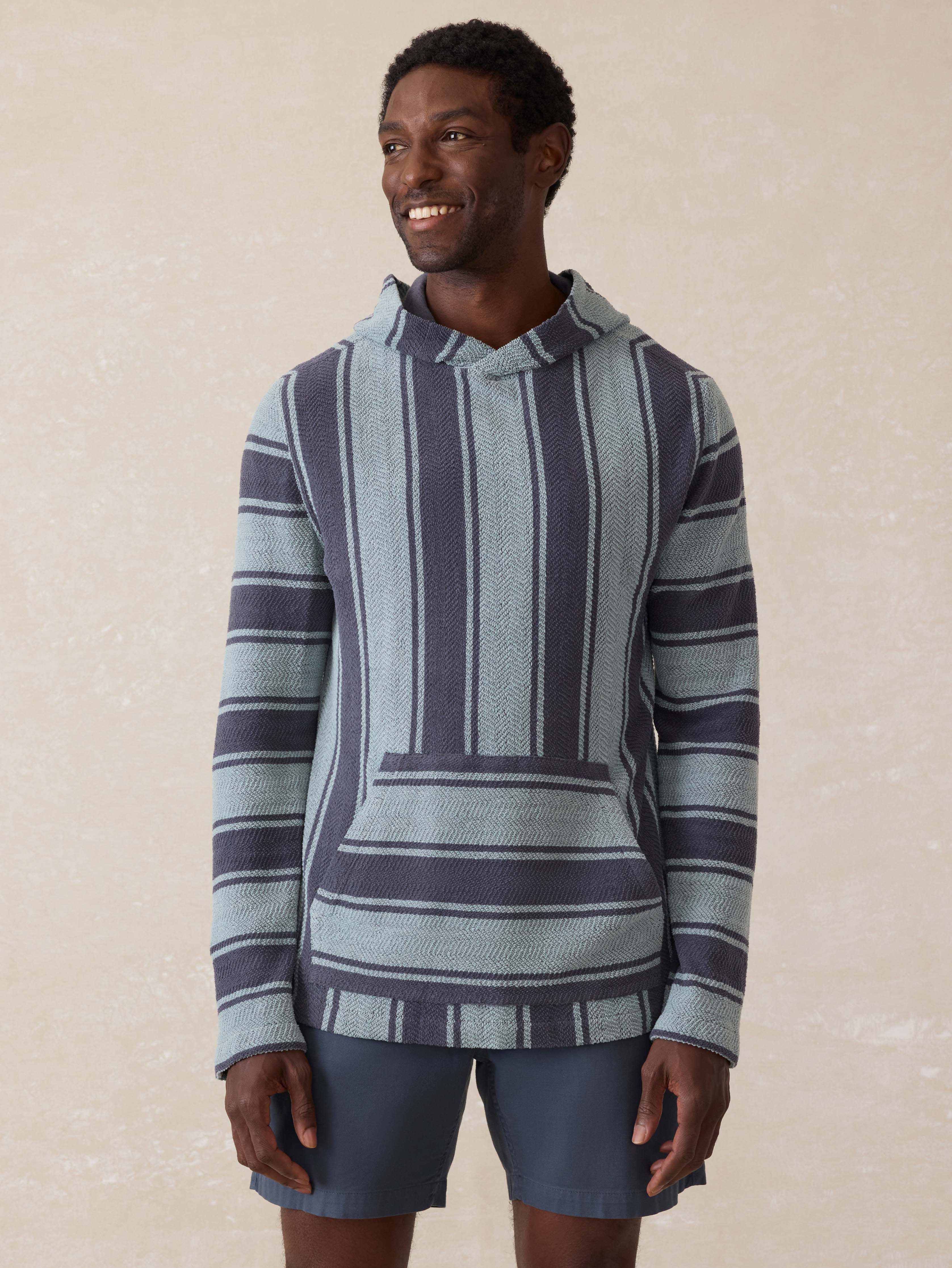 Whitewater Hoodie - Teal Channel Stripe Main image