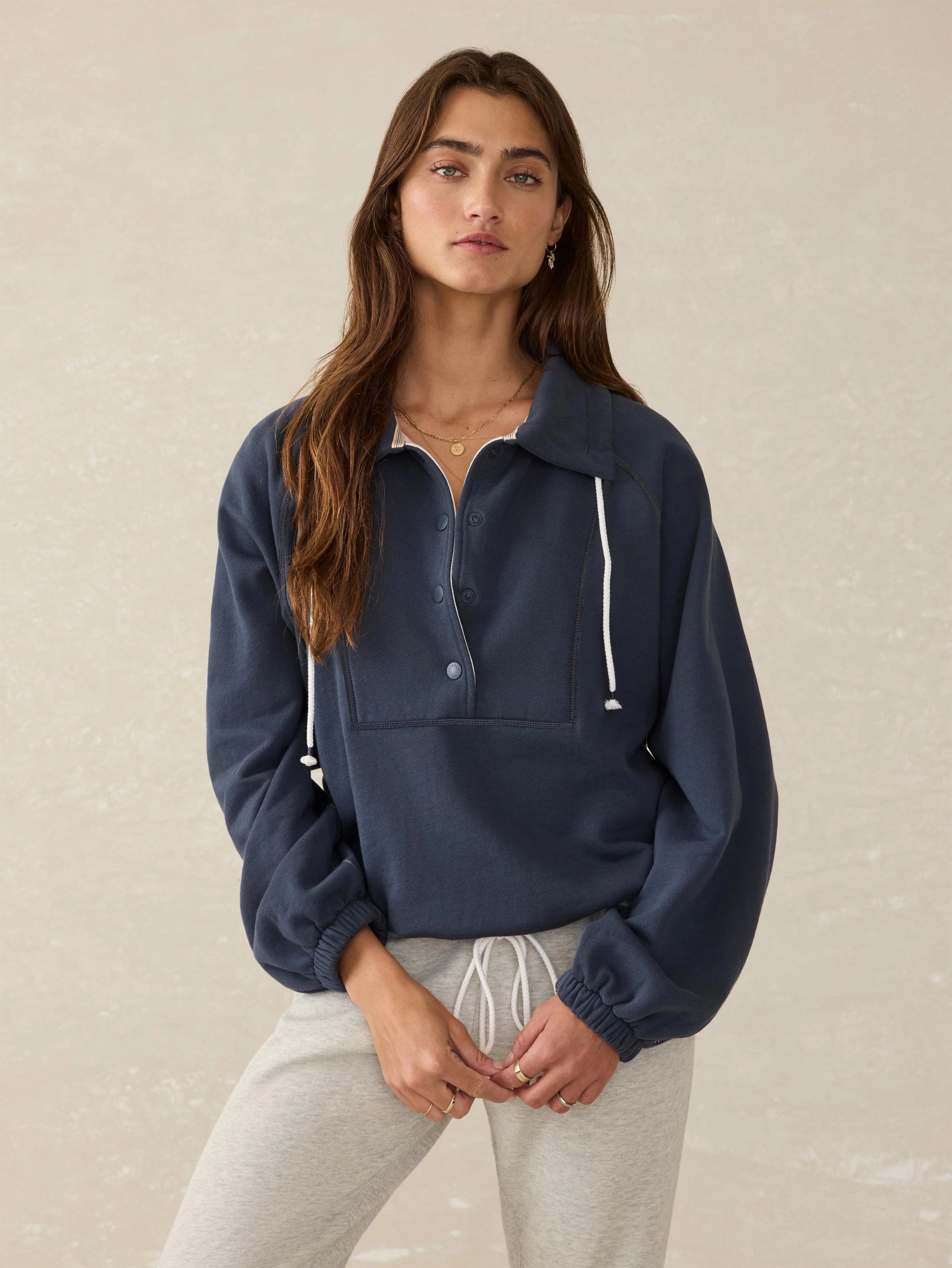 High Standard Fleece Anorak - Blue Nights Secondary image