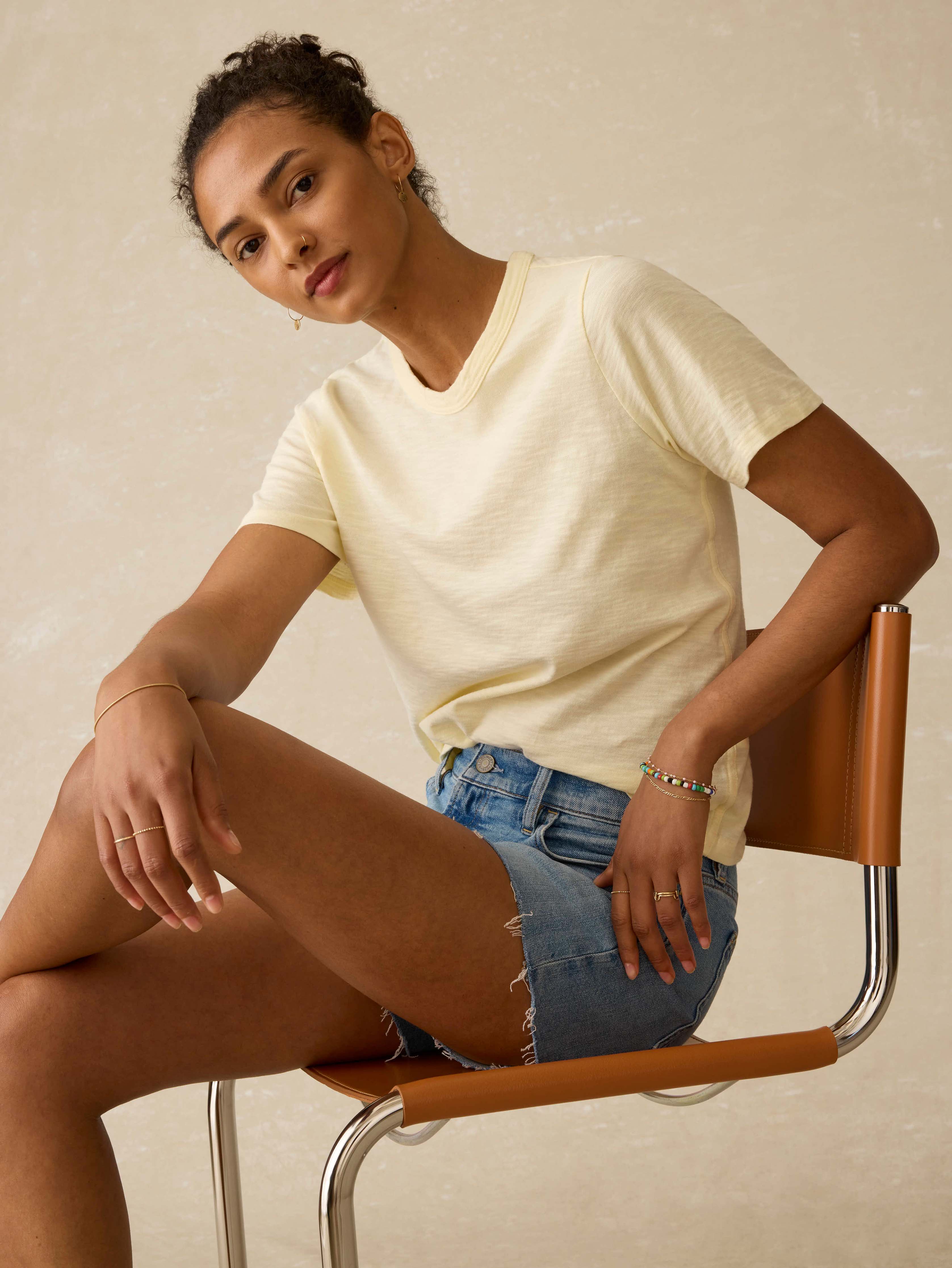 Sunwashed Regenerative Essential Tee - Lemon Sorbet Main image