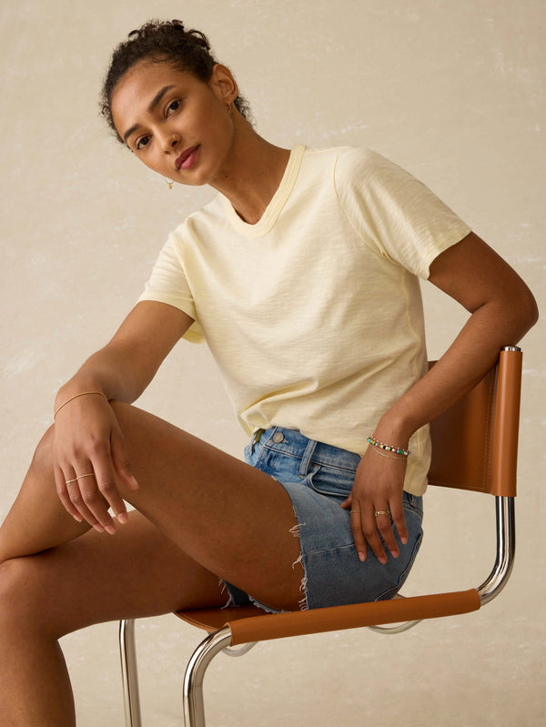 Sunwashed Regenerative Essential Tee - Lemon Sorbet