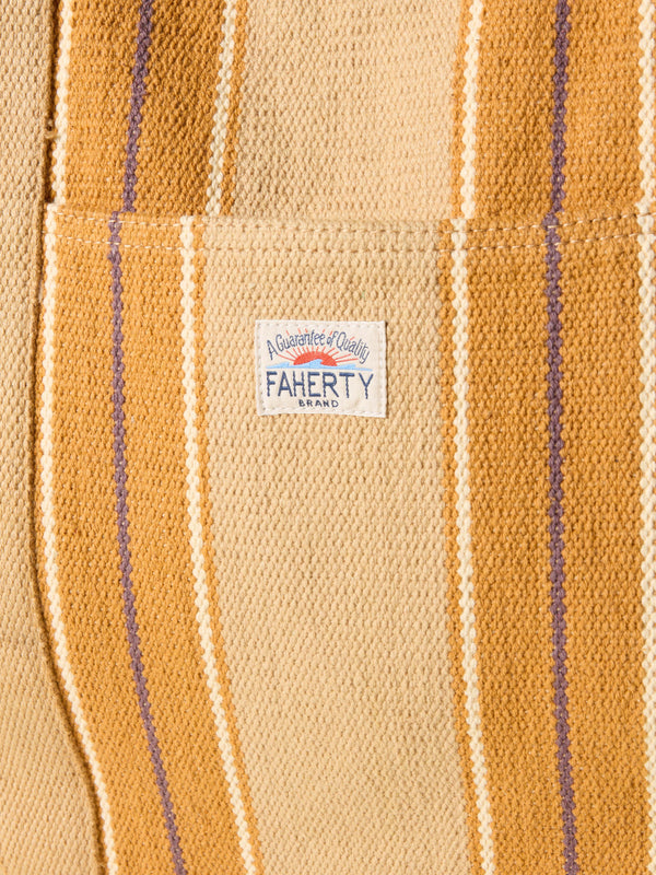 Surf Stripe Beach Tote - Khaki