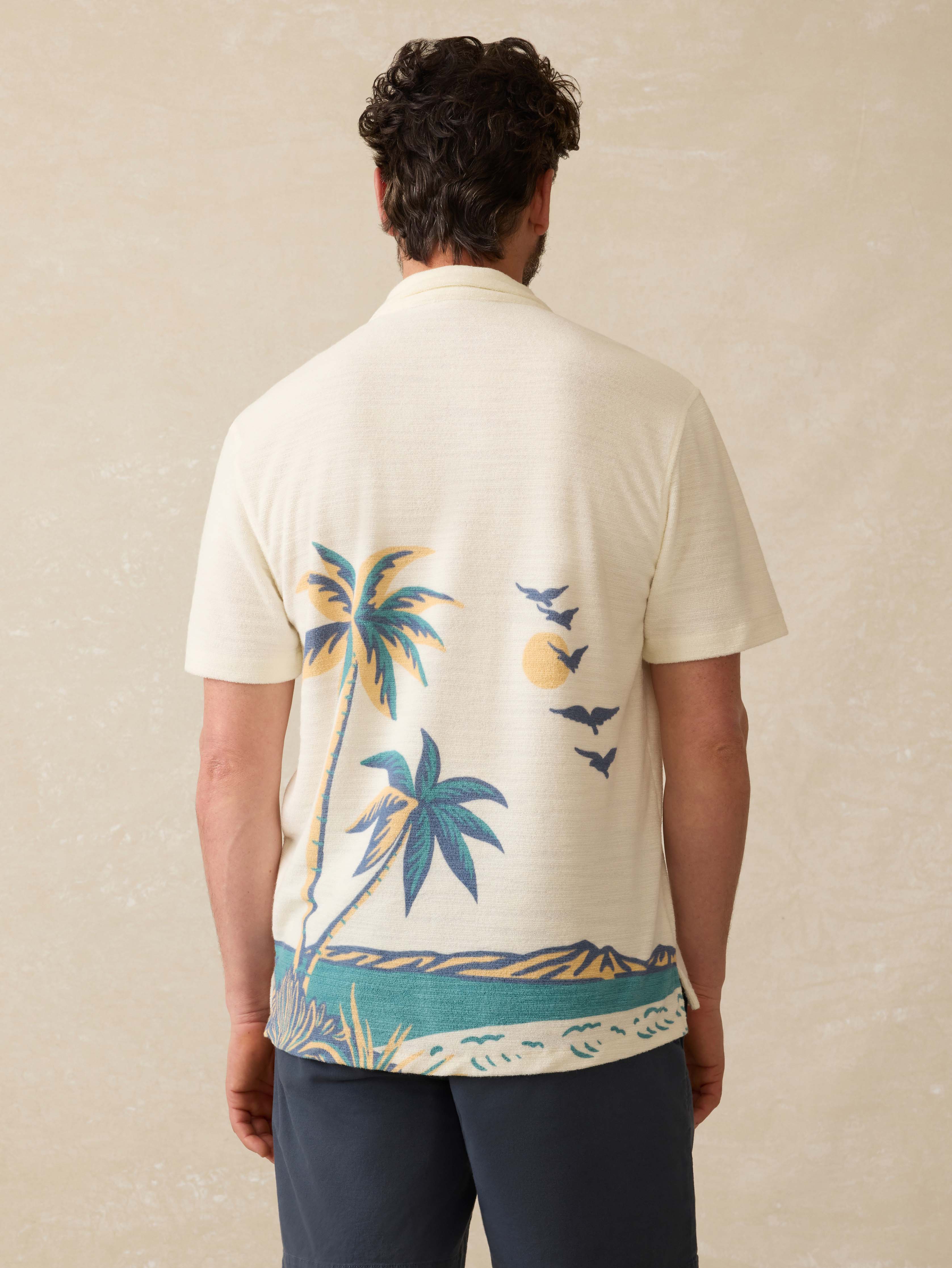 Short-Sleeve Cabana Towel Terry Shirt - South Sand Beach Secondary image