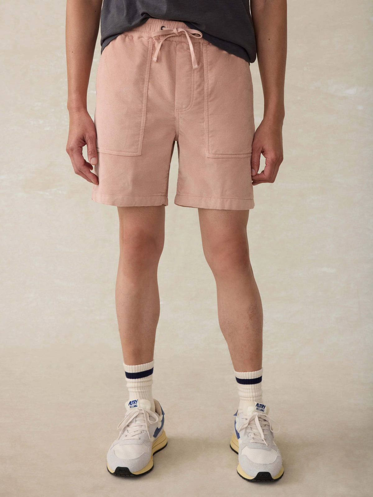 Corduroy Drawstring Utility Short - Coral Dawn Main image