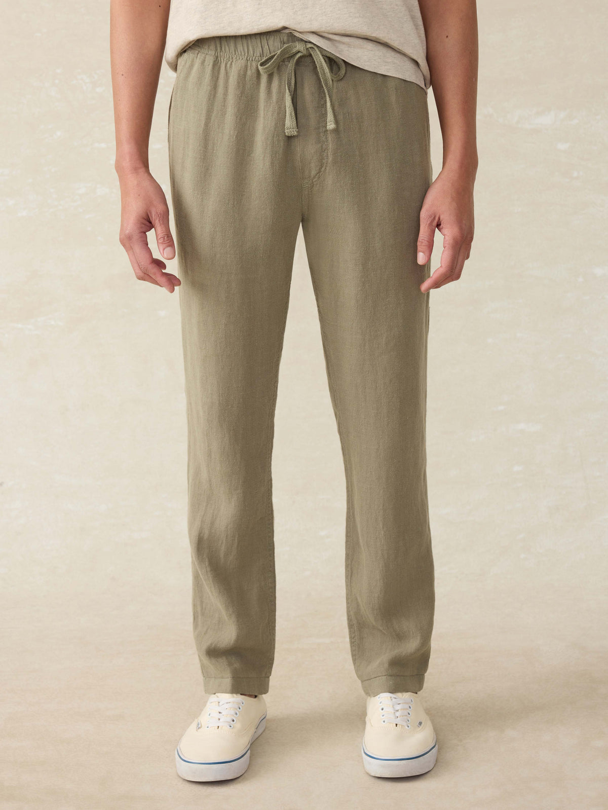 Linen Drawstring Pant - Canyon Olive Main image