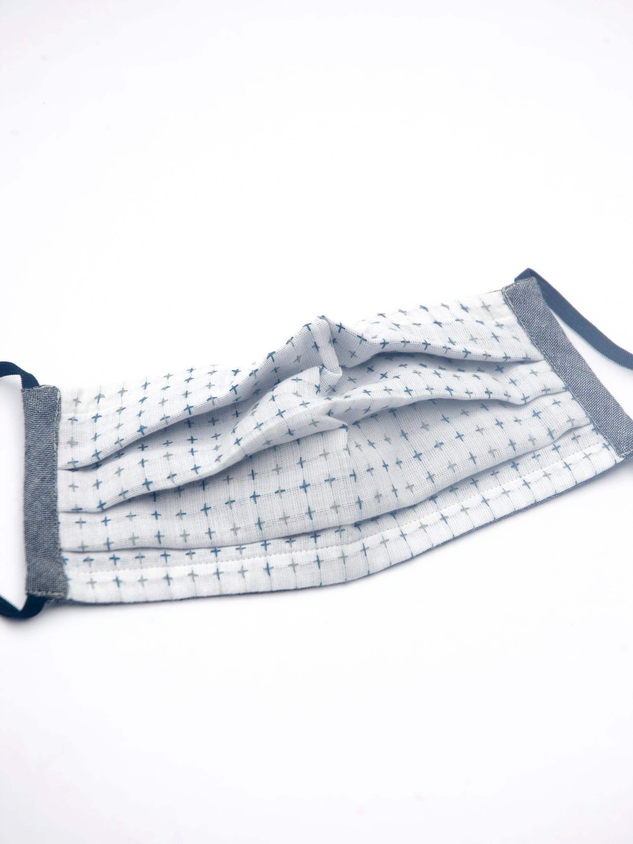 Faherty Artisan Cotton Mask - White Windowpane Dobby Secondary image