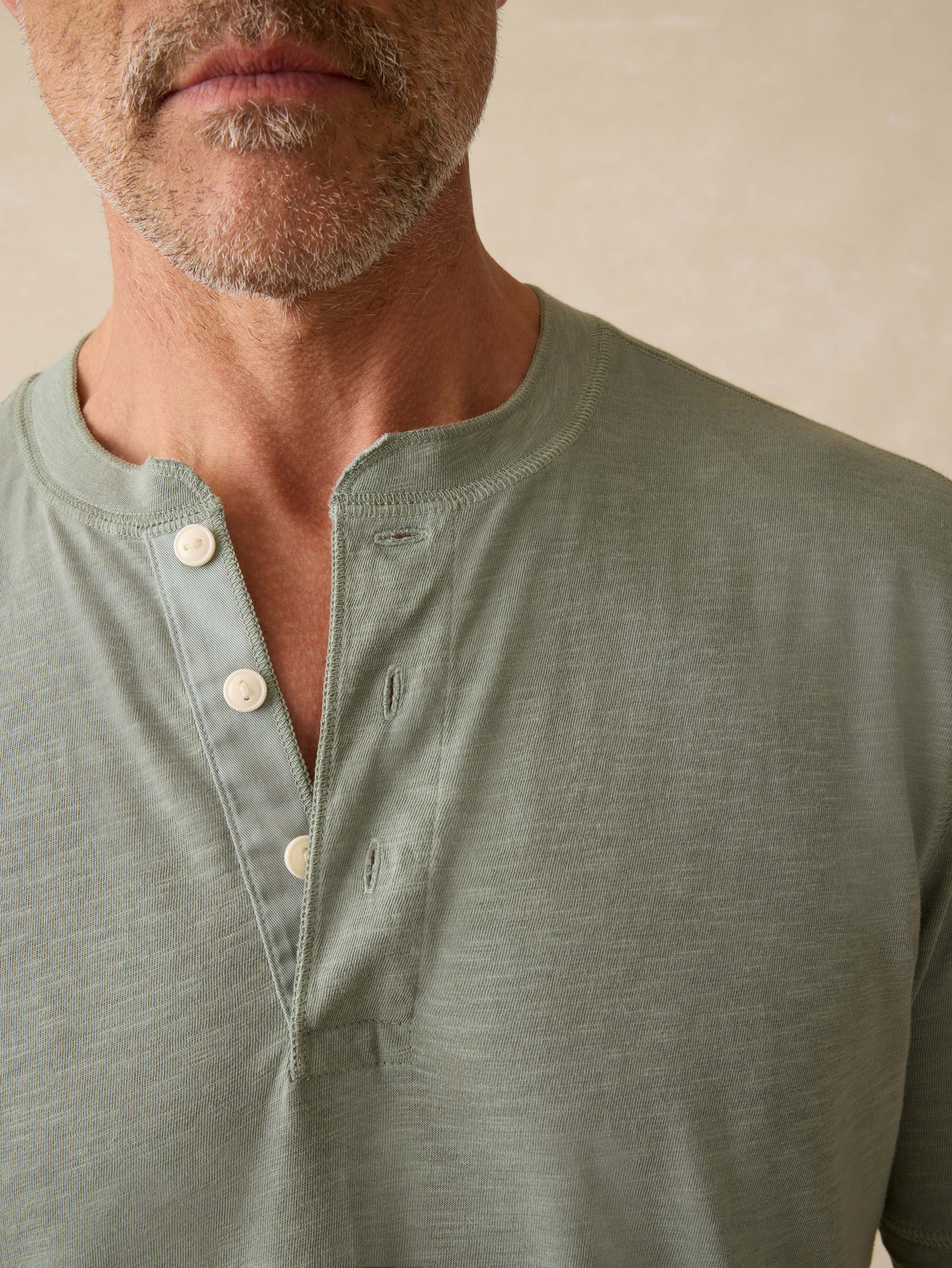 Short-Sleeve Sunwashed Henley - Sage Creek Secondary image