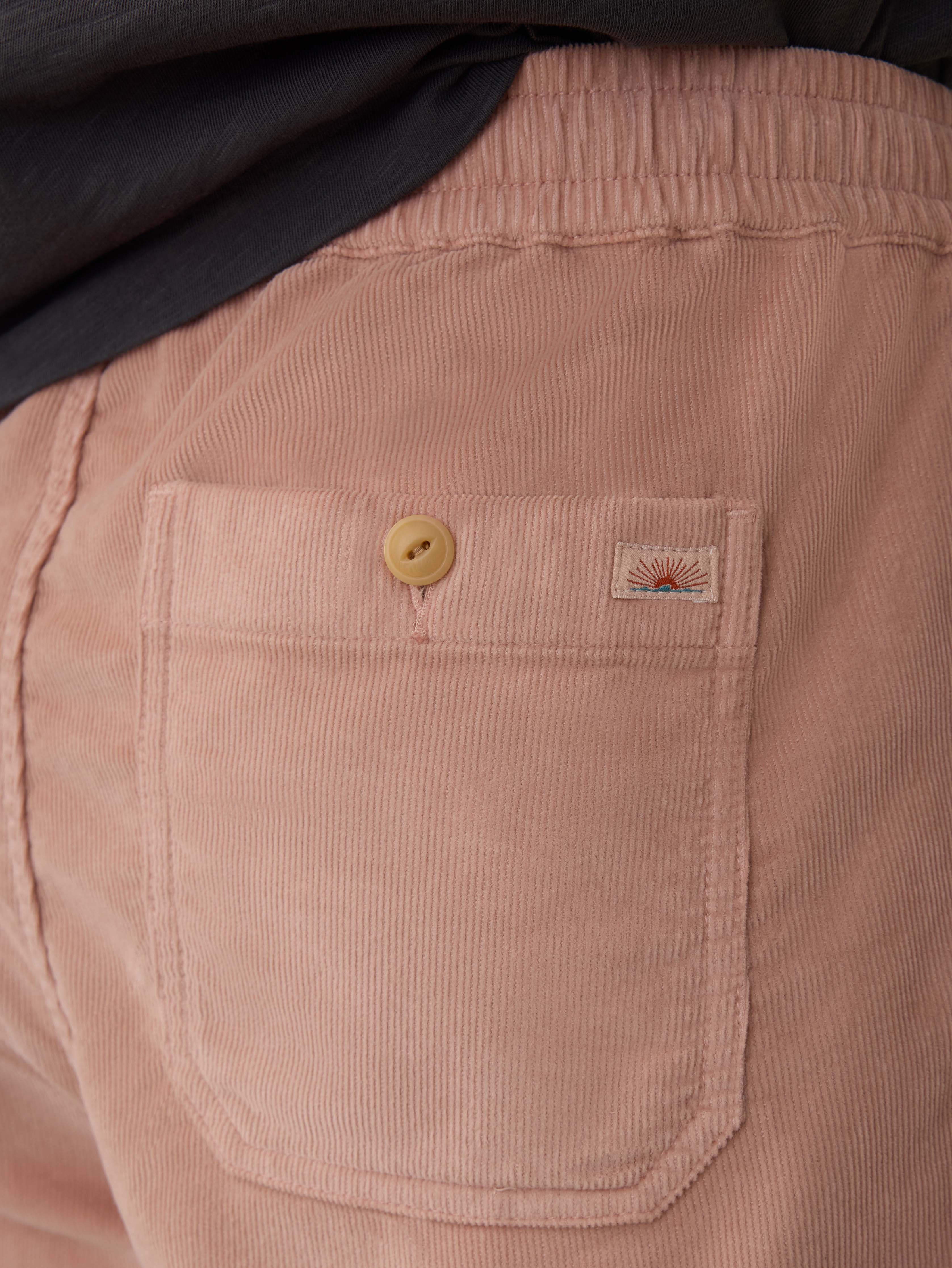 Corduroy Drawstring Utility Short - Coral Dawn Secondary image