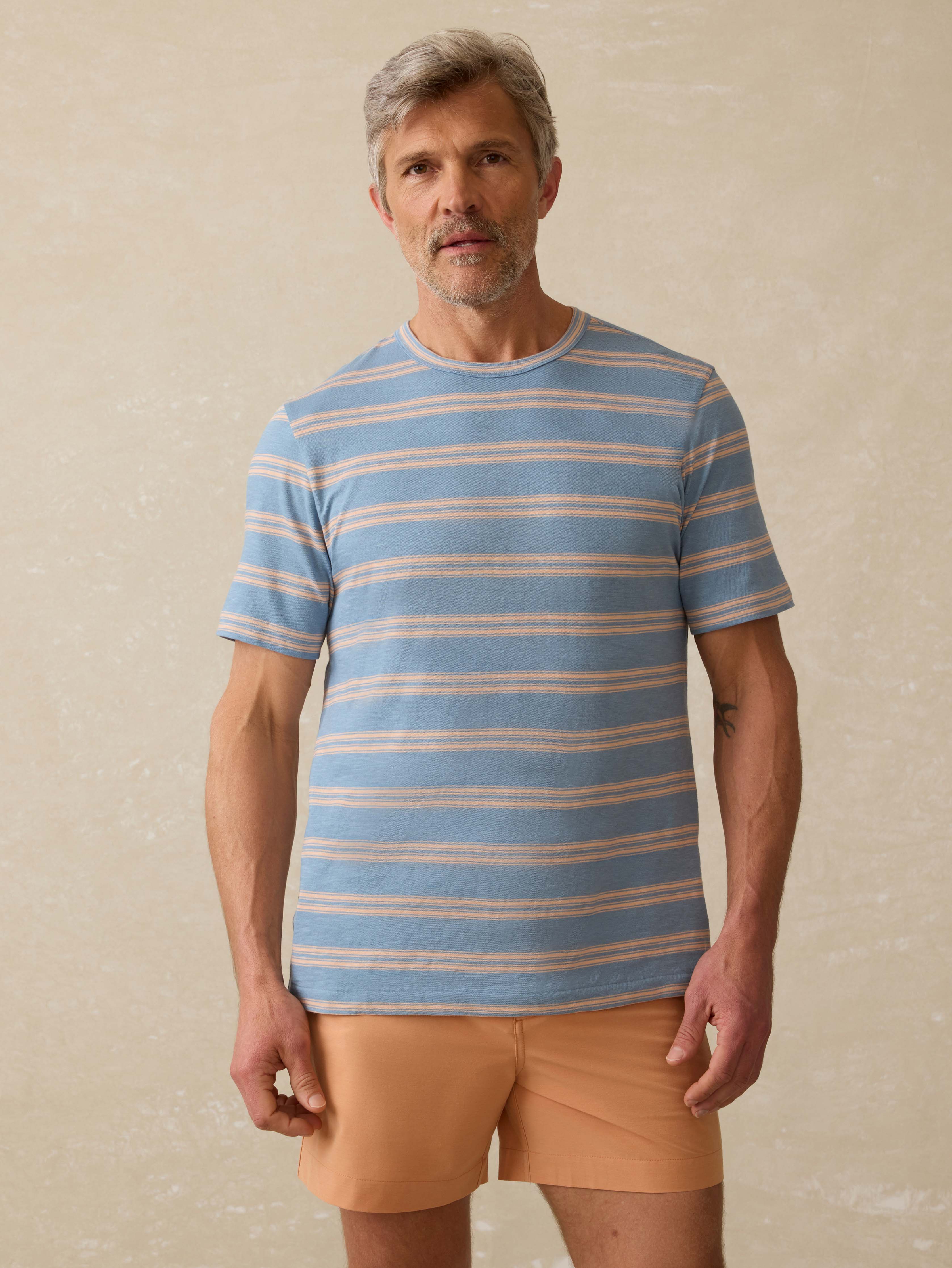 Sunwashed Tee - Coast Coral Stripe Main image