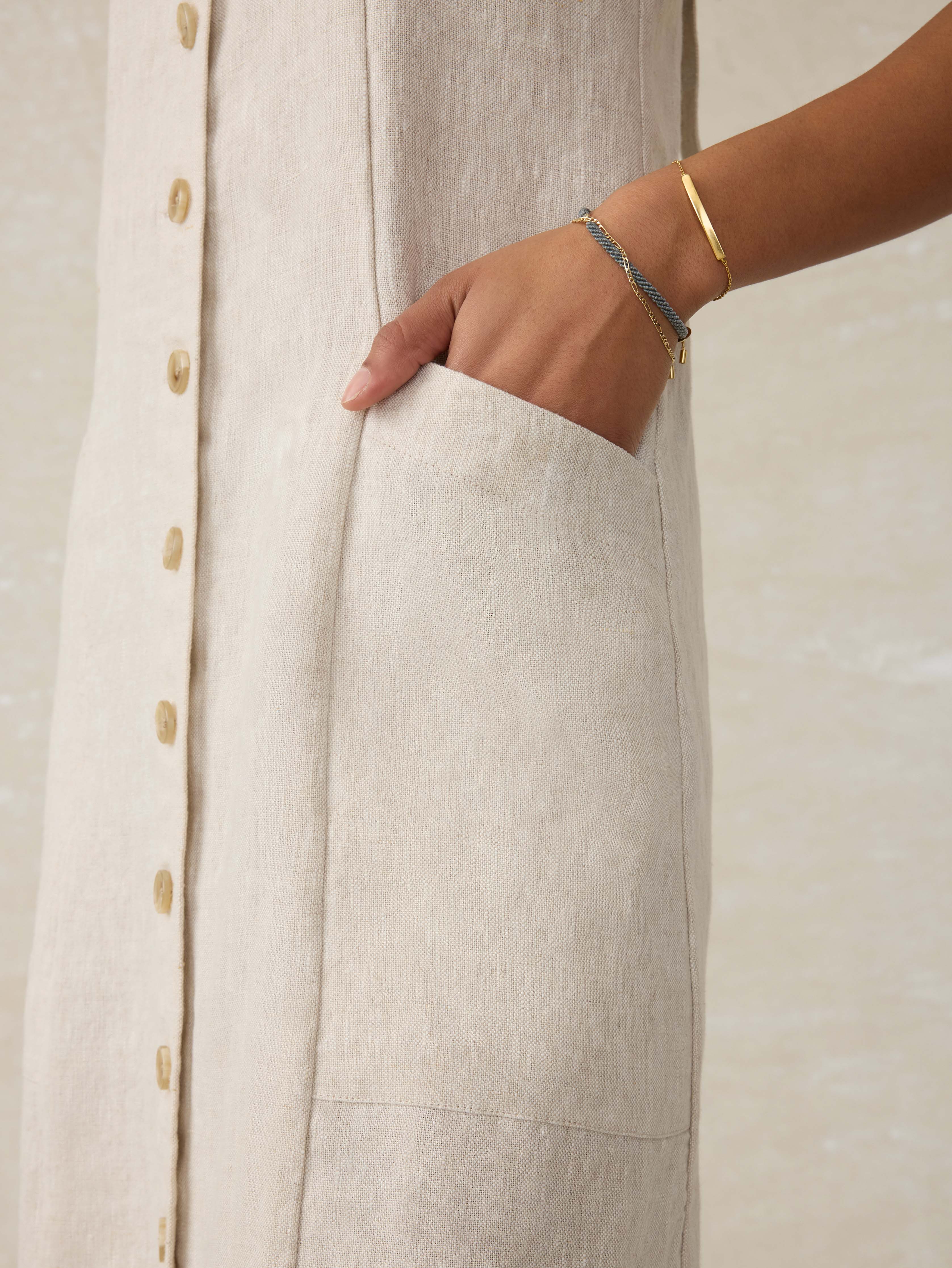 Linen Aurora Dress - Flax Secondary image