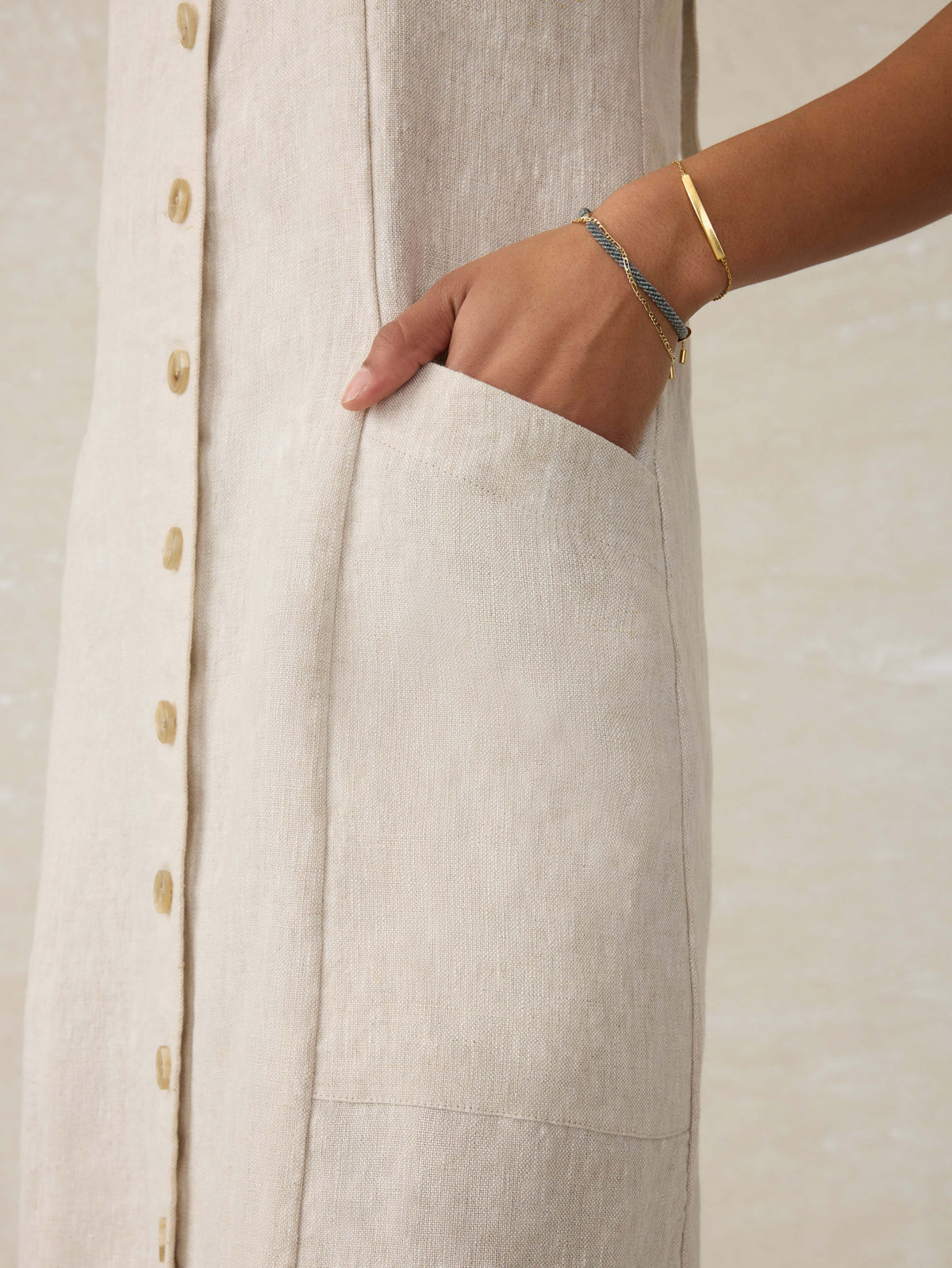 Linen Aurora Dress - Flax