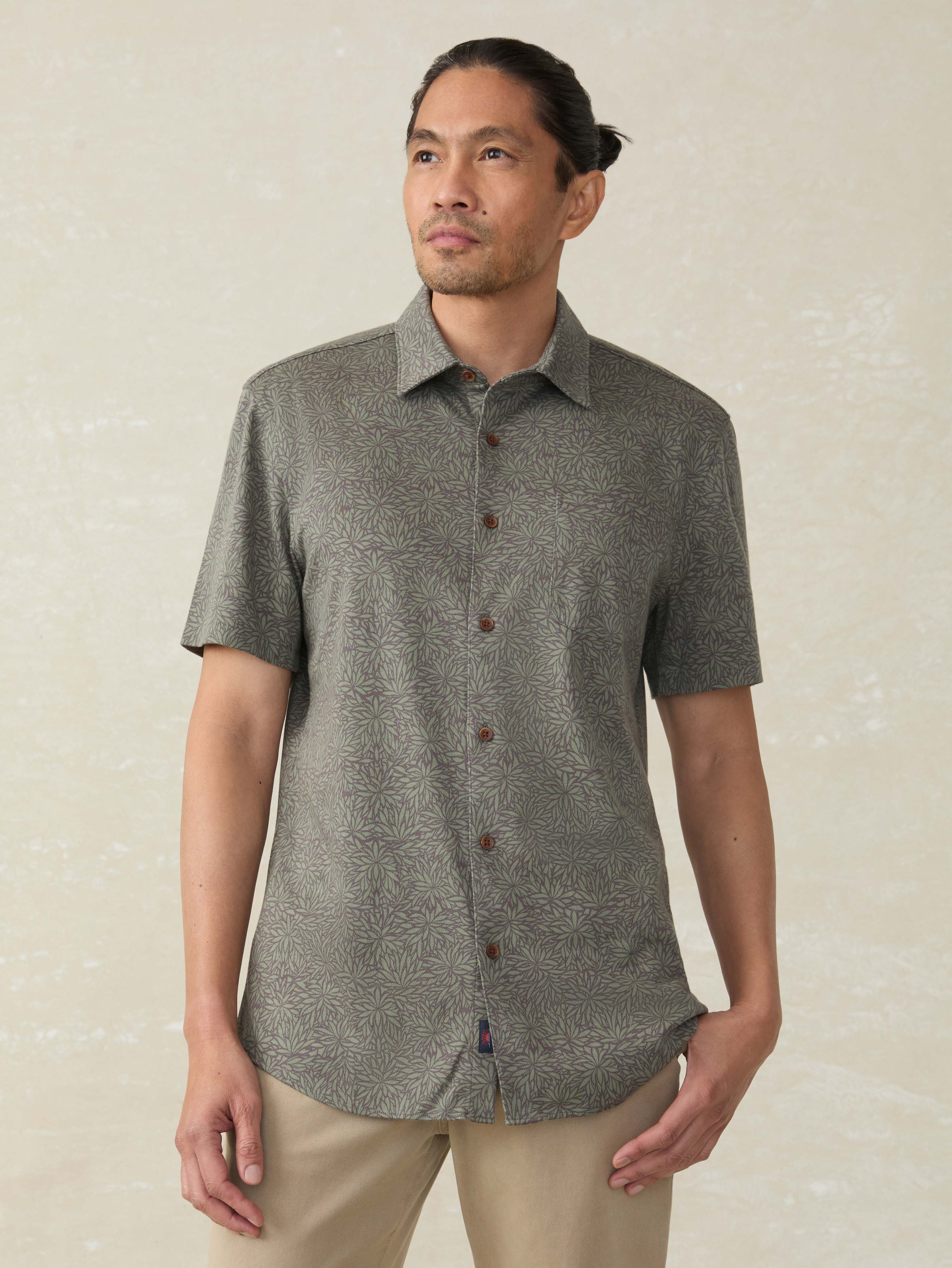 Short-Sleeve Hermosa Shirt - Olive Frond Main image