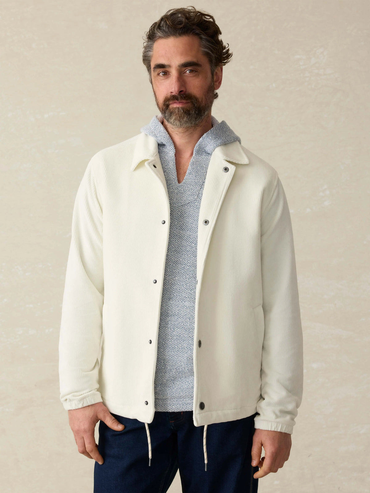 Corduroy Coaches Jacket - Stone Main image