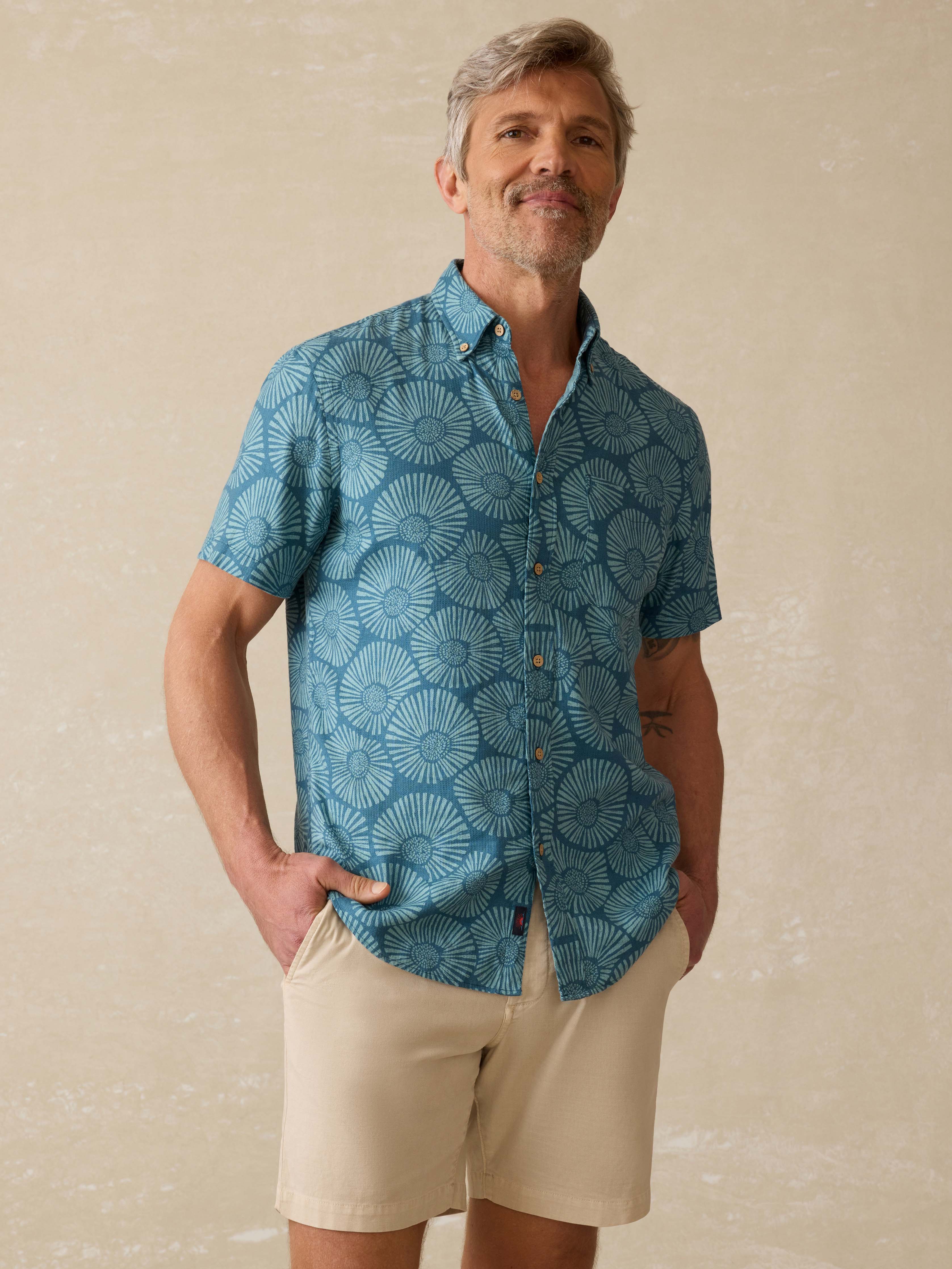 Short-Sleeve Breeze Shirt - Stormy Sea Floral Main image