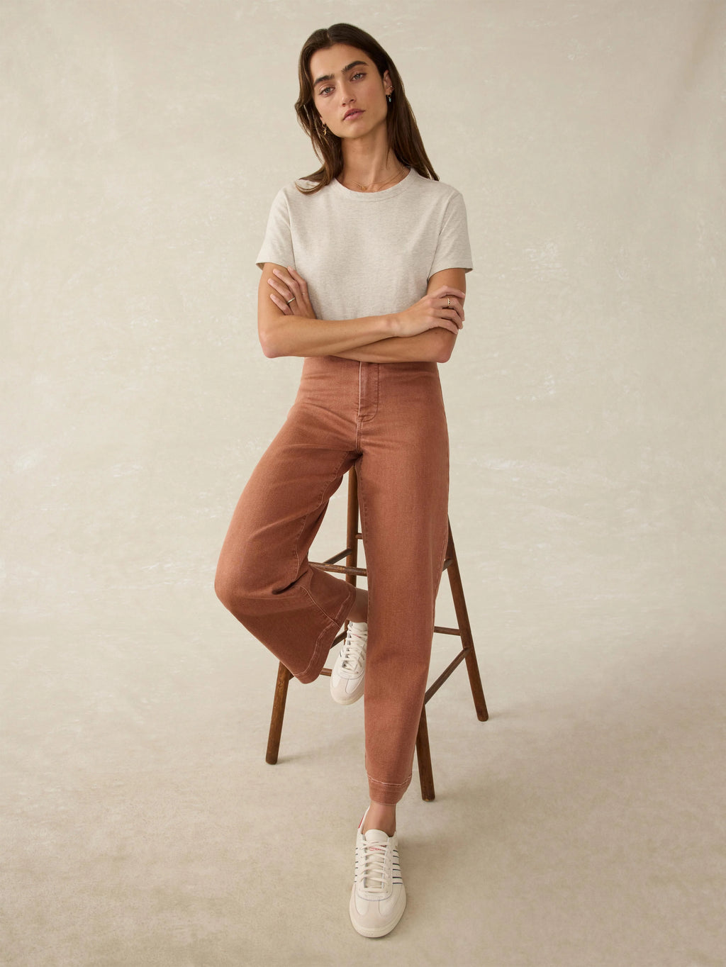 Stretch Terry Harbor Ankle Pant - Russet