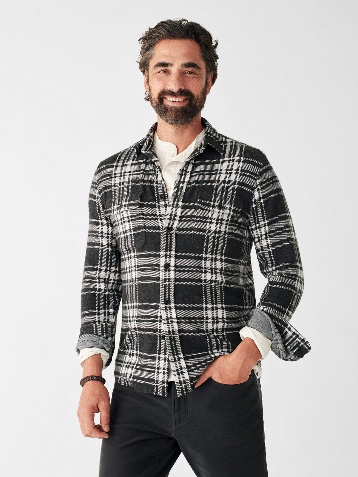 Legend™ Sweater Shirt - Charcoal Bone Plaid Main image