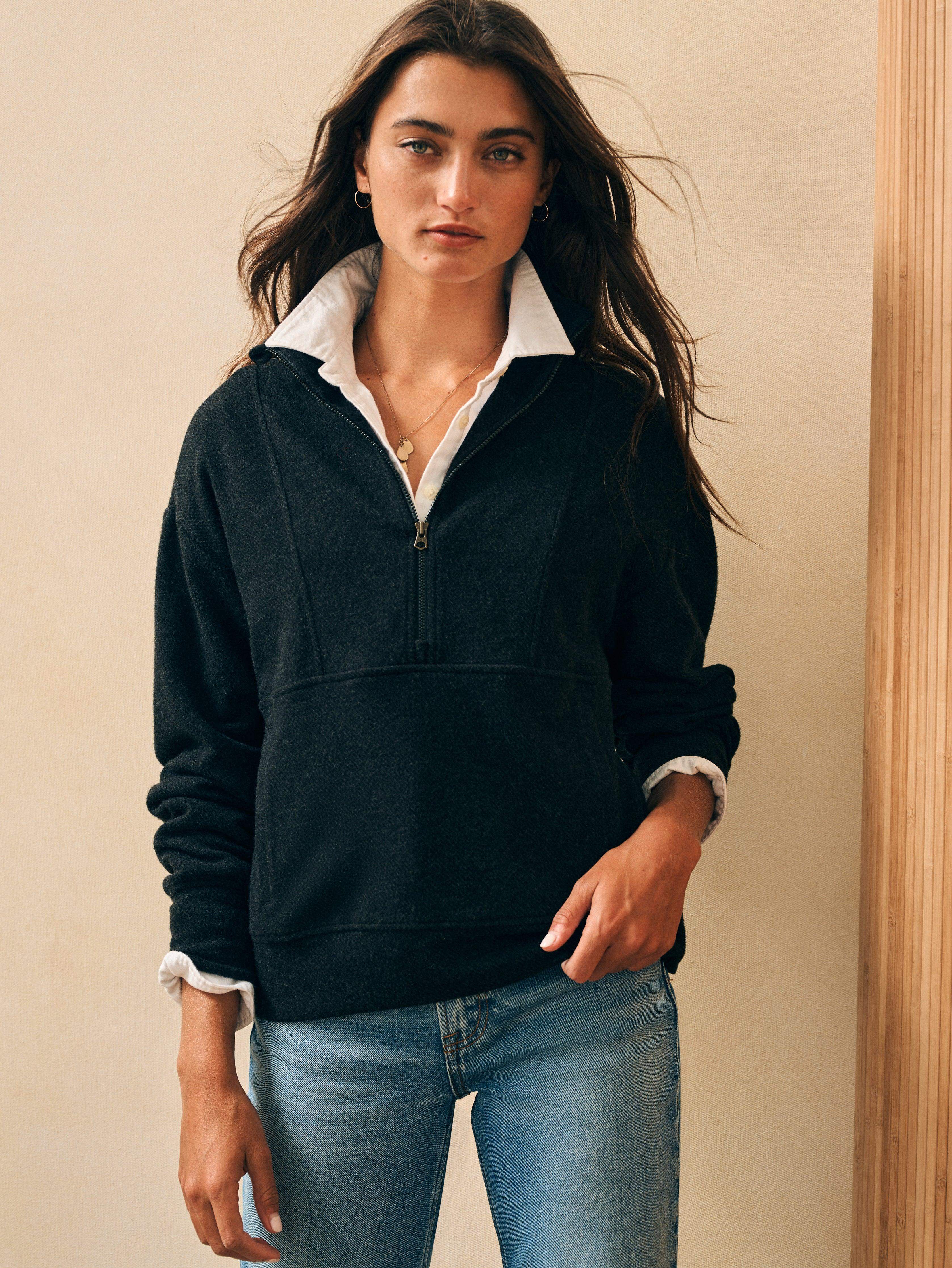 Legend™ Lounge Half Zip Sweatshirt - Heathered Black Twill Main image