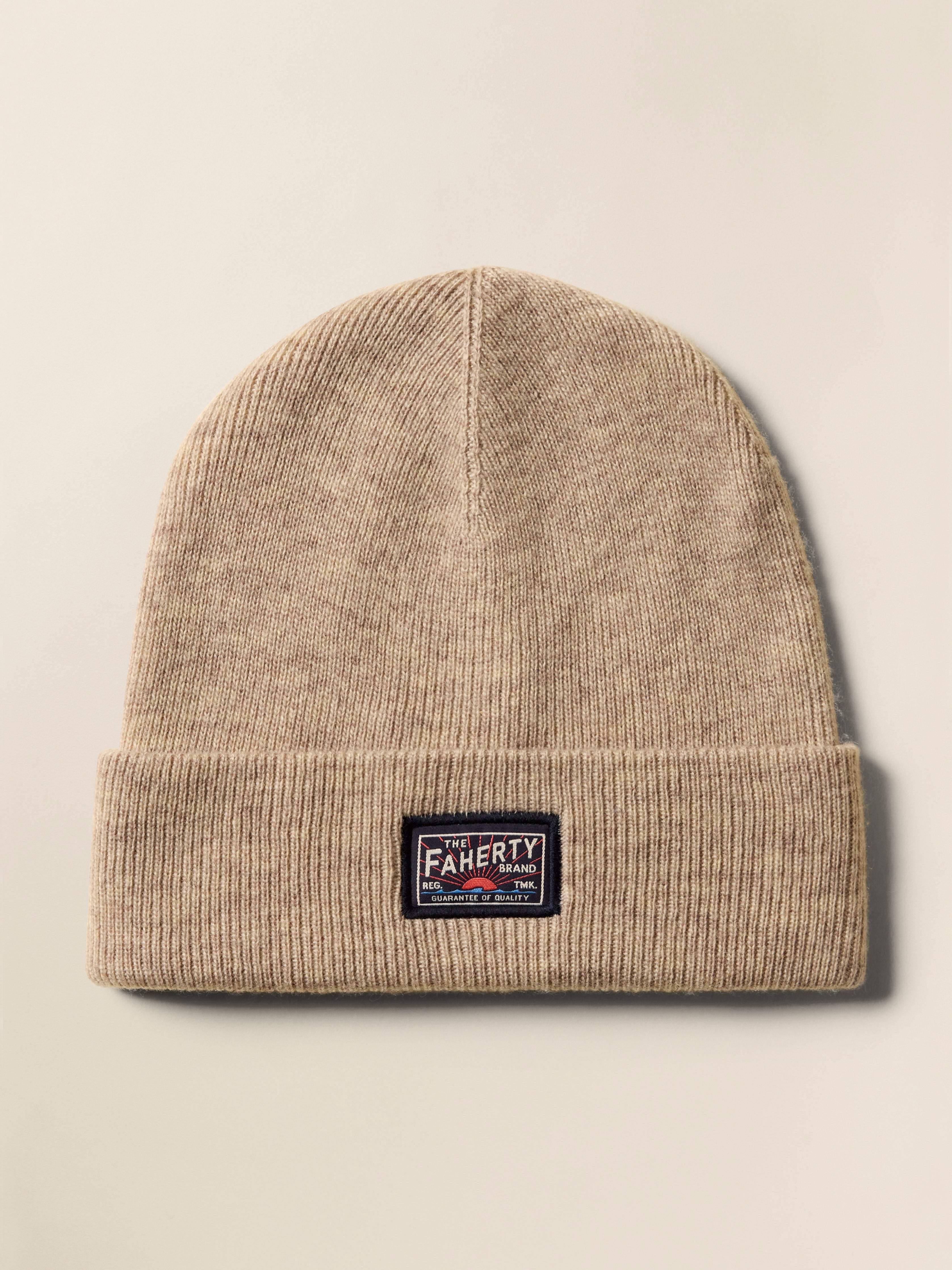 Faherty Logo Beanie - Oatmeal Heather Main image