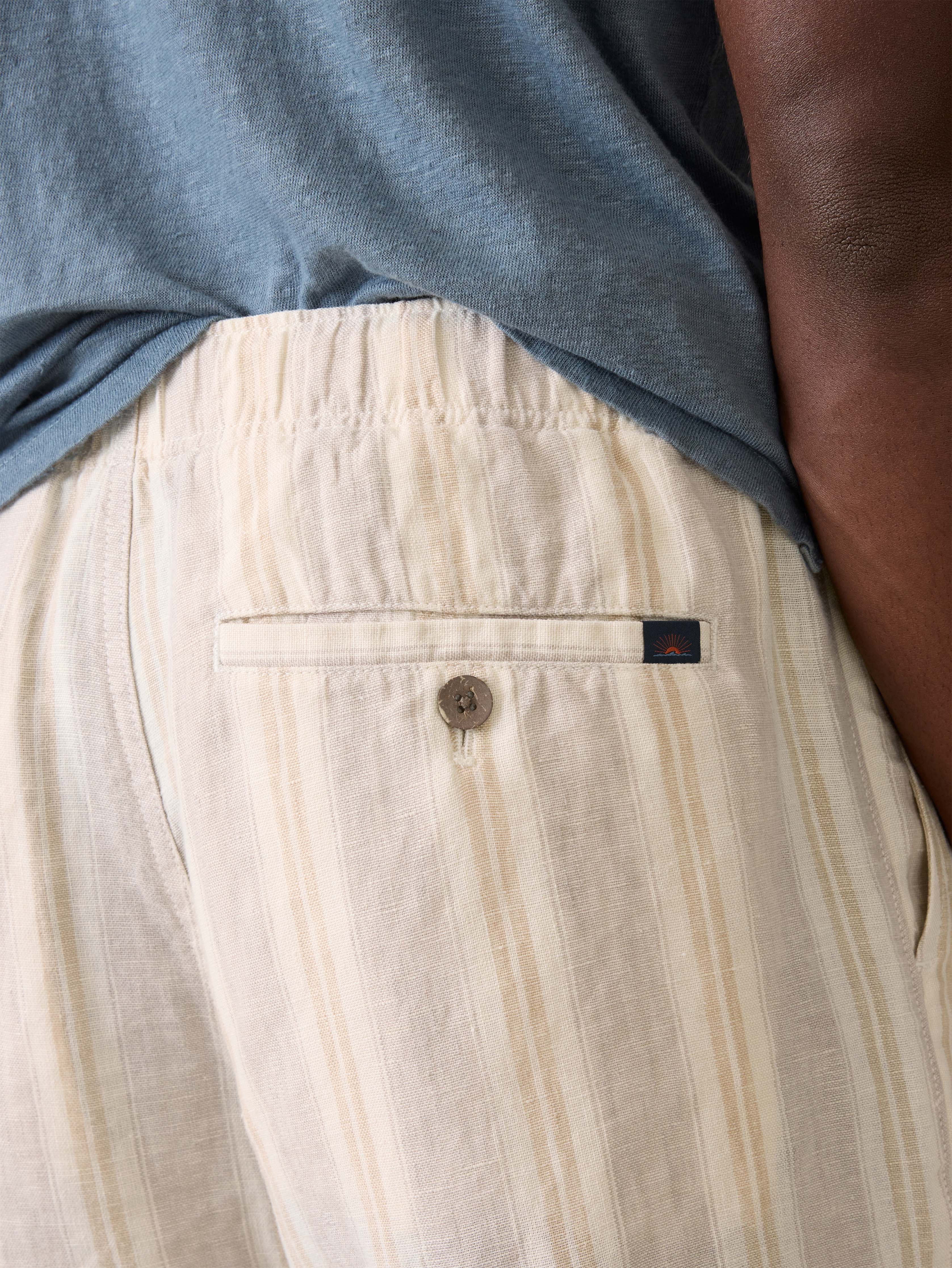 Essential Linen Short (6.5" Inseam) - Oak Island Stripe Secondary image