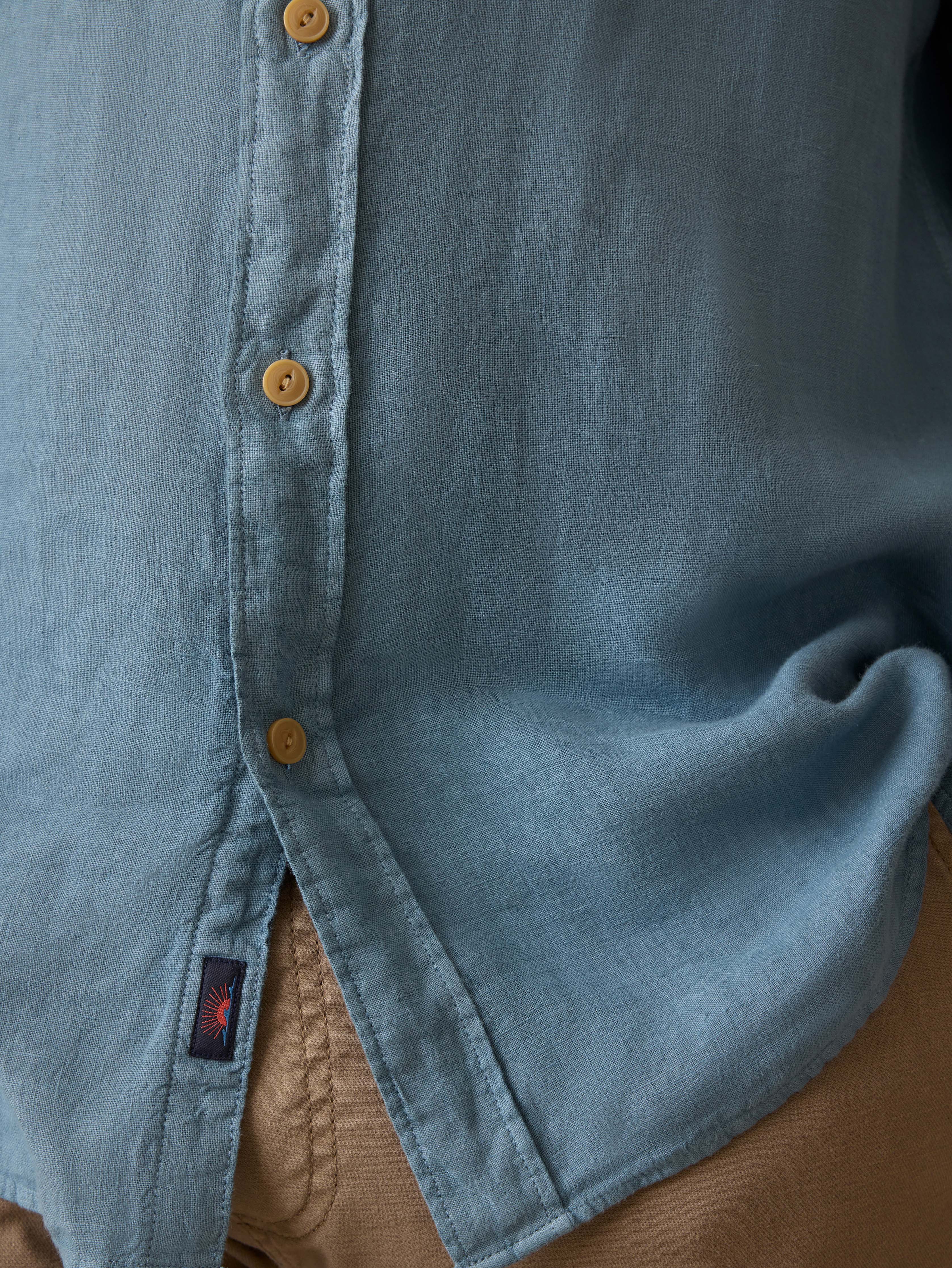 Irish Linen Safari Shirt - Deep Marine Secondary image