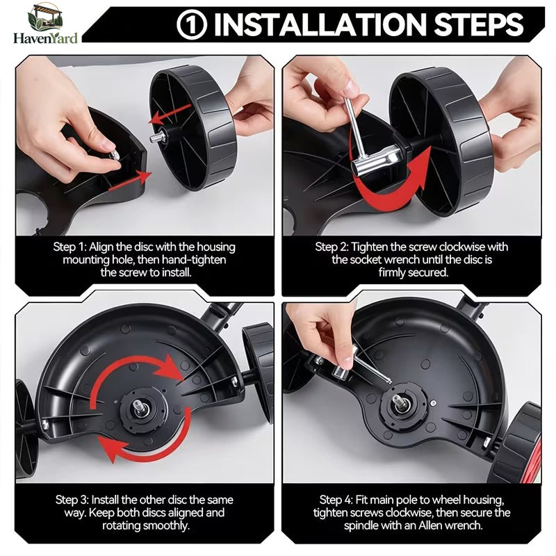 Cordless 3-in-1 Yard Trimmer – 21V Brushless, 9-Inch Cut, Foldable Design