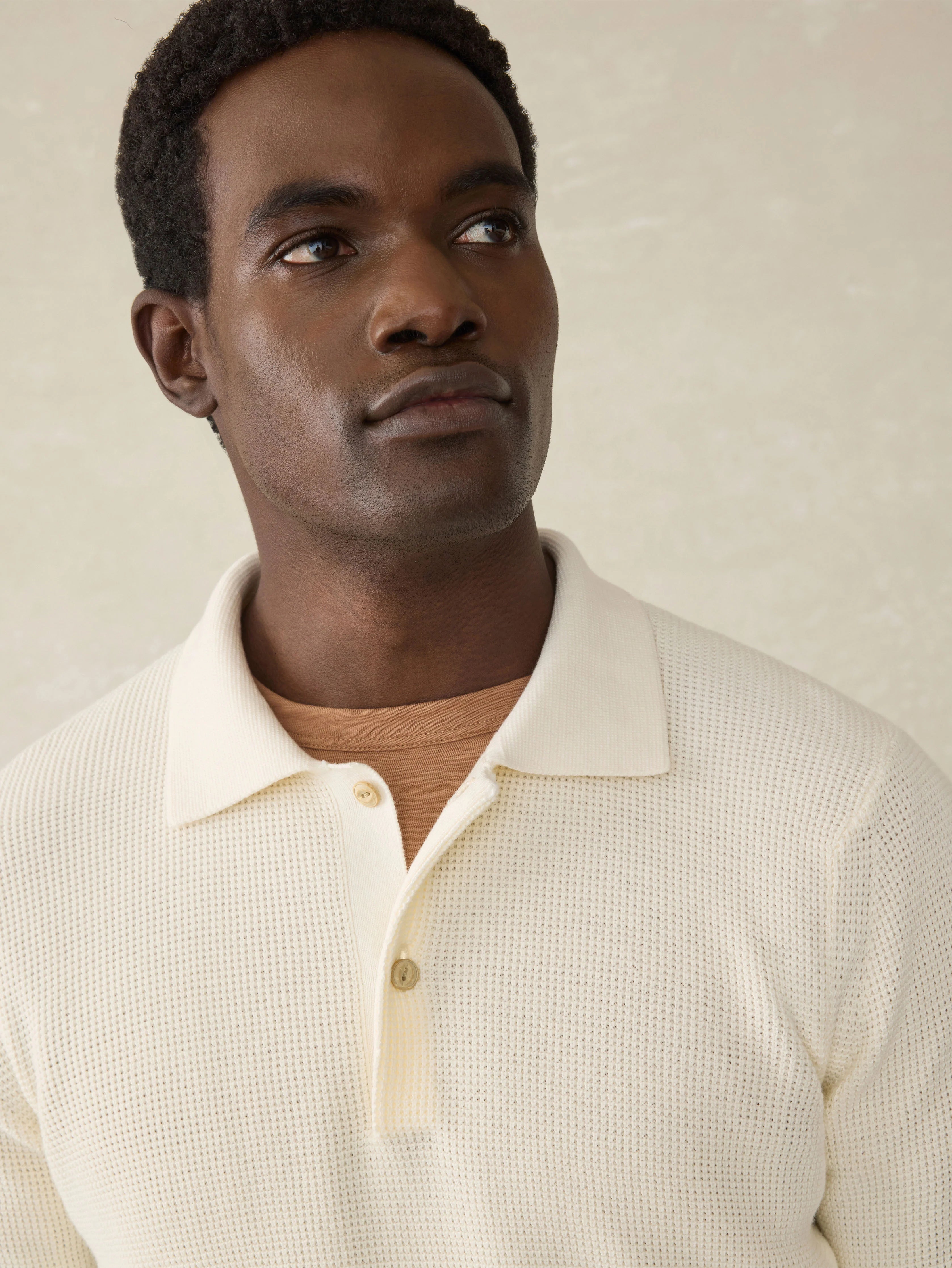 Sunwashed Sweater Polo - White Shell Secondary image