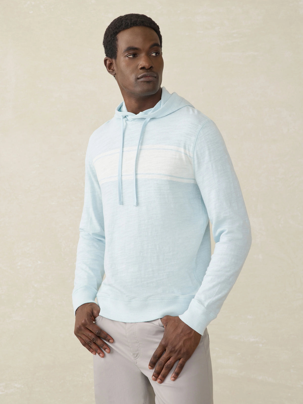 Sunwashed Slub Hoodie - Sky Surf Stripe Main image