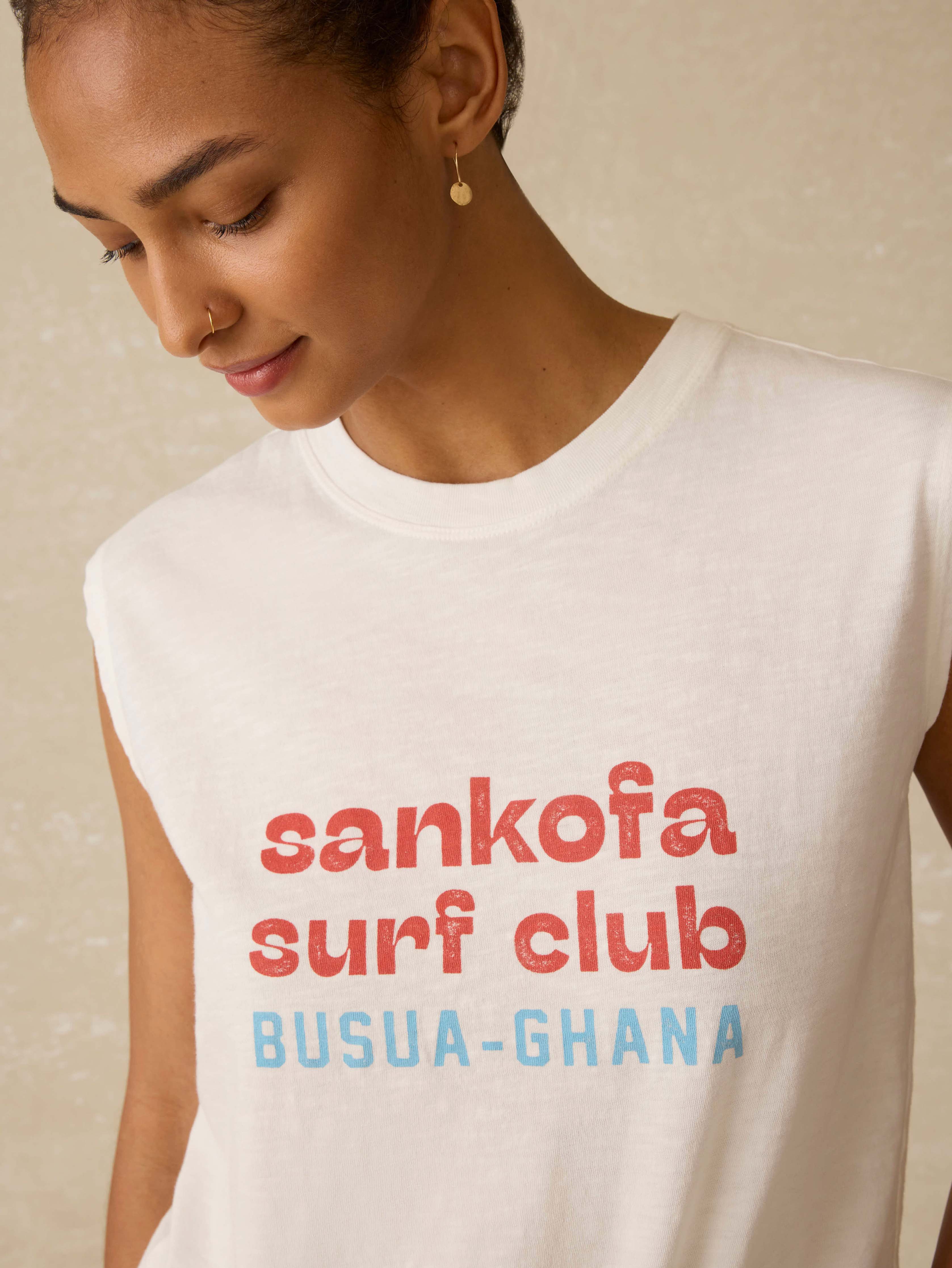 Surf Ghana Sunwashed Muscle Tank - White Secondary image