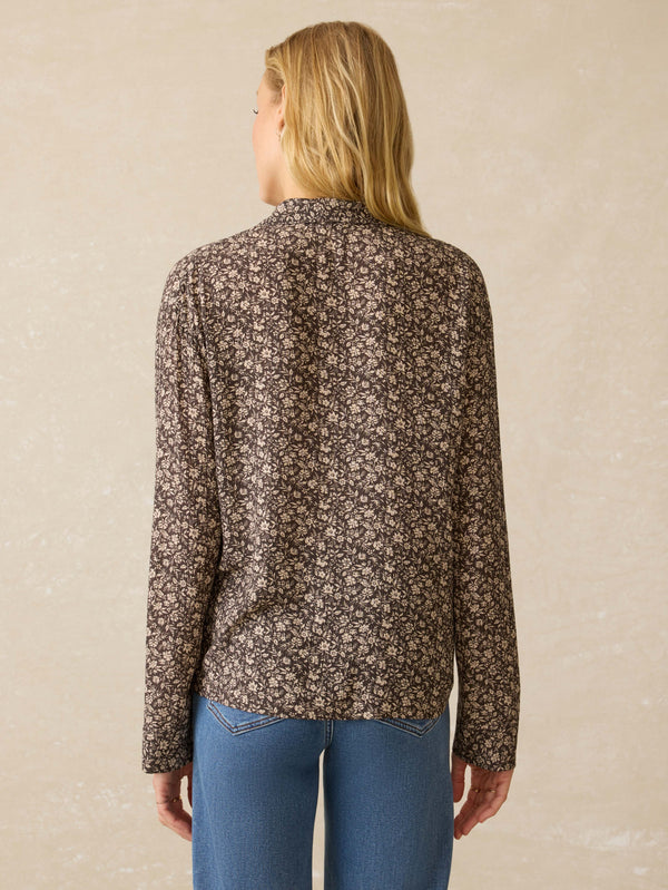 Cabana Long-Sleeve Shirt - Charcoal Woodstock Floral