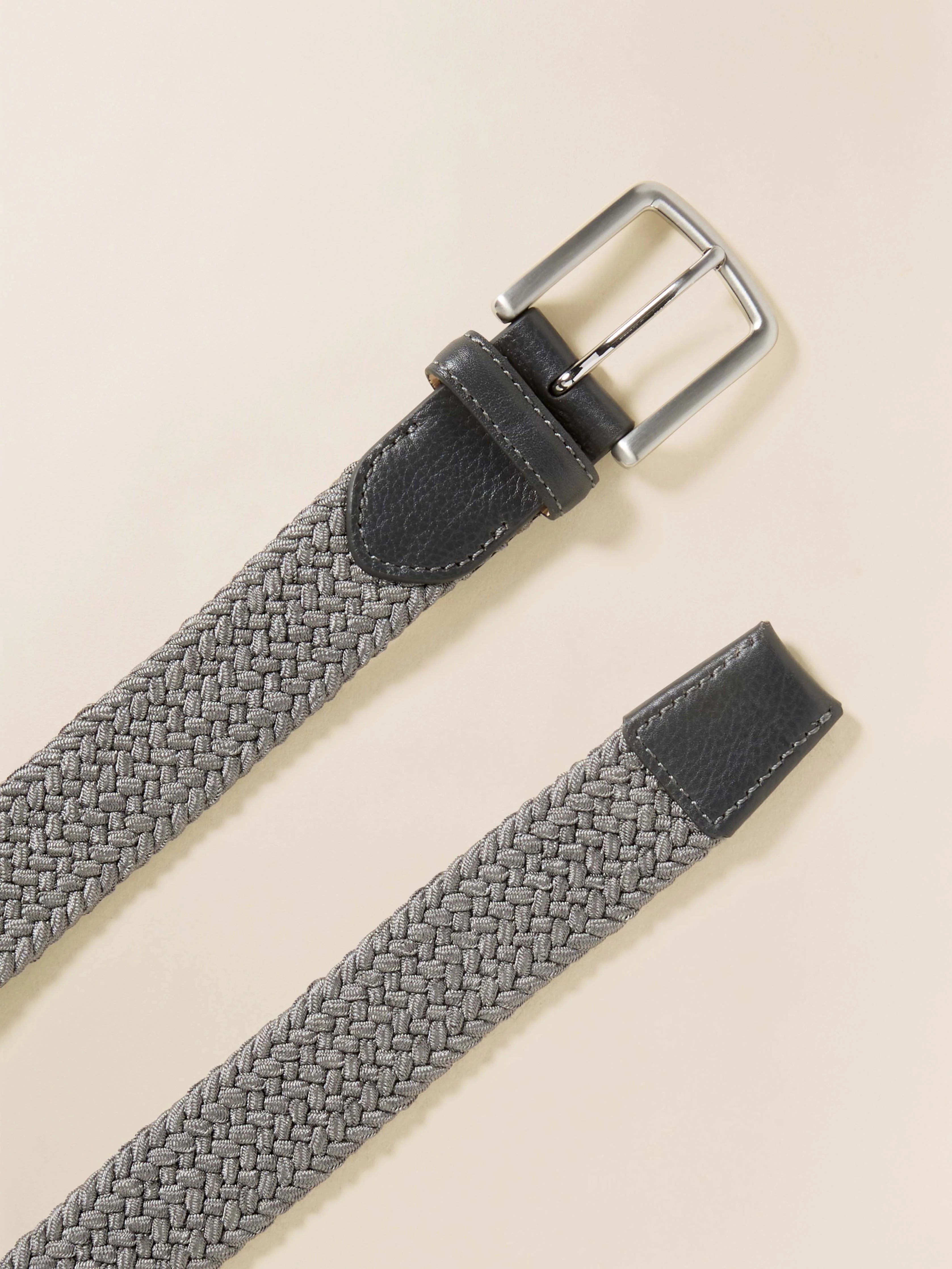 Men's Stretch Woven Belt - Grey Secondary image