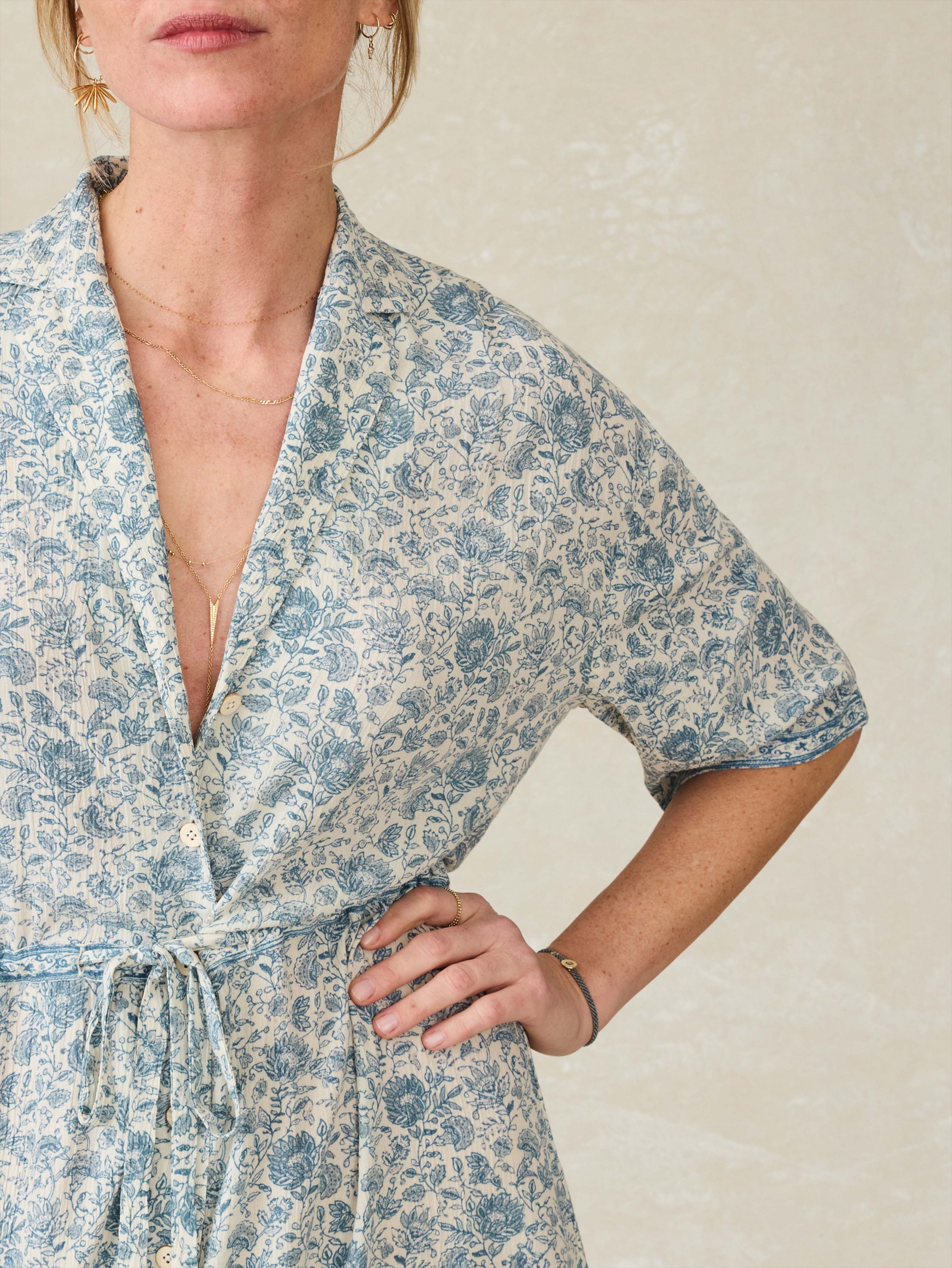 Island Dress - Blue Water Floral Secondary image