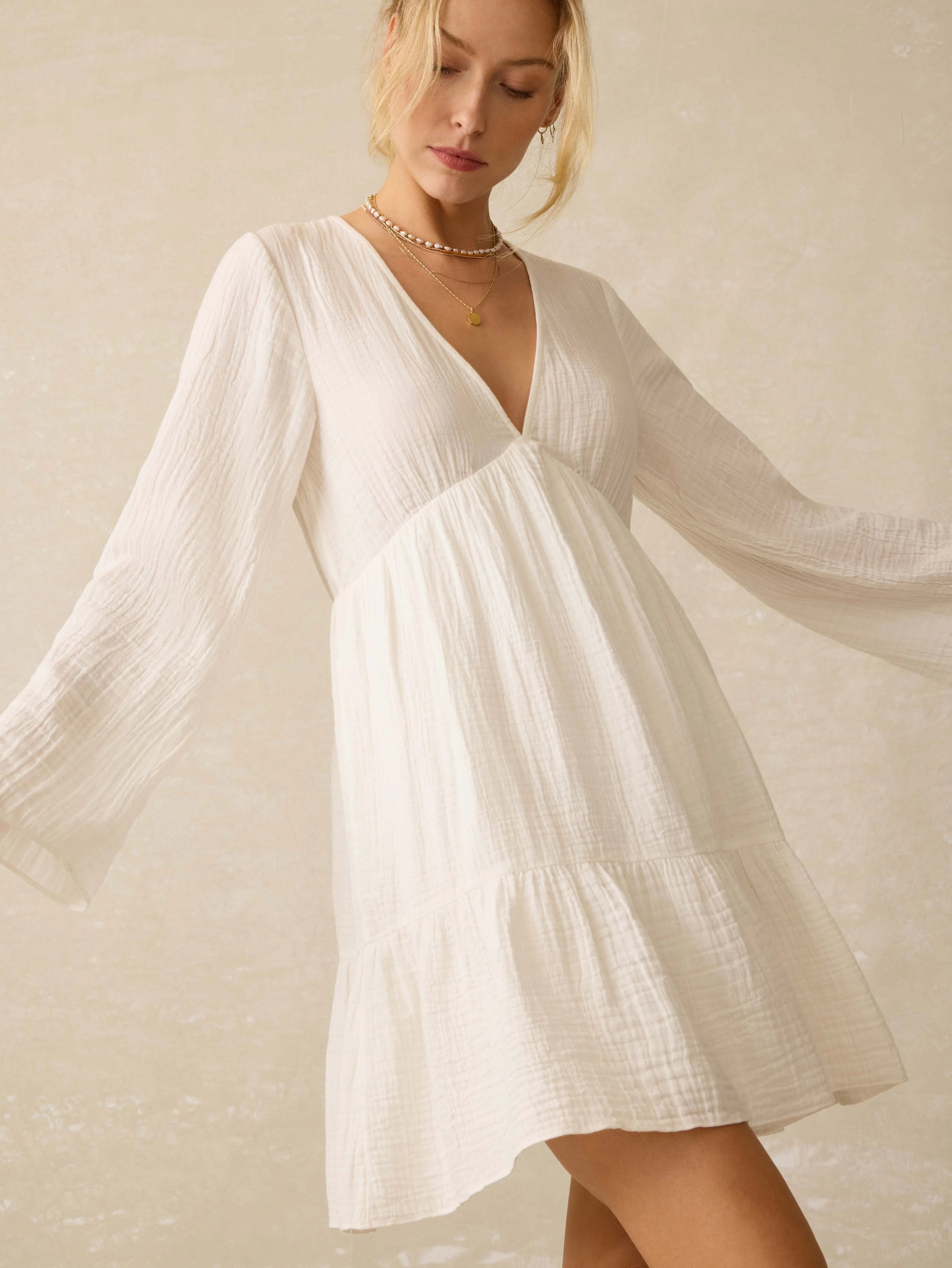 Dune Cotton Gauze Oceana Dress - White Secondary image