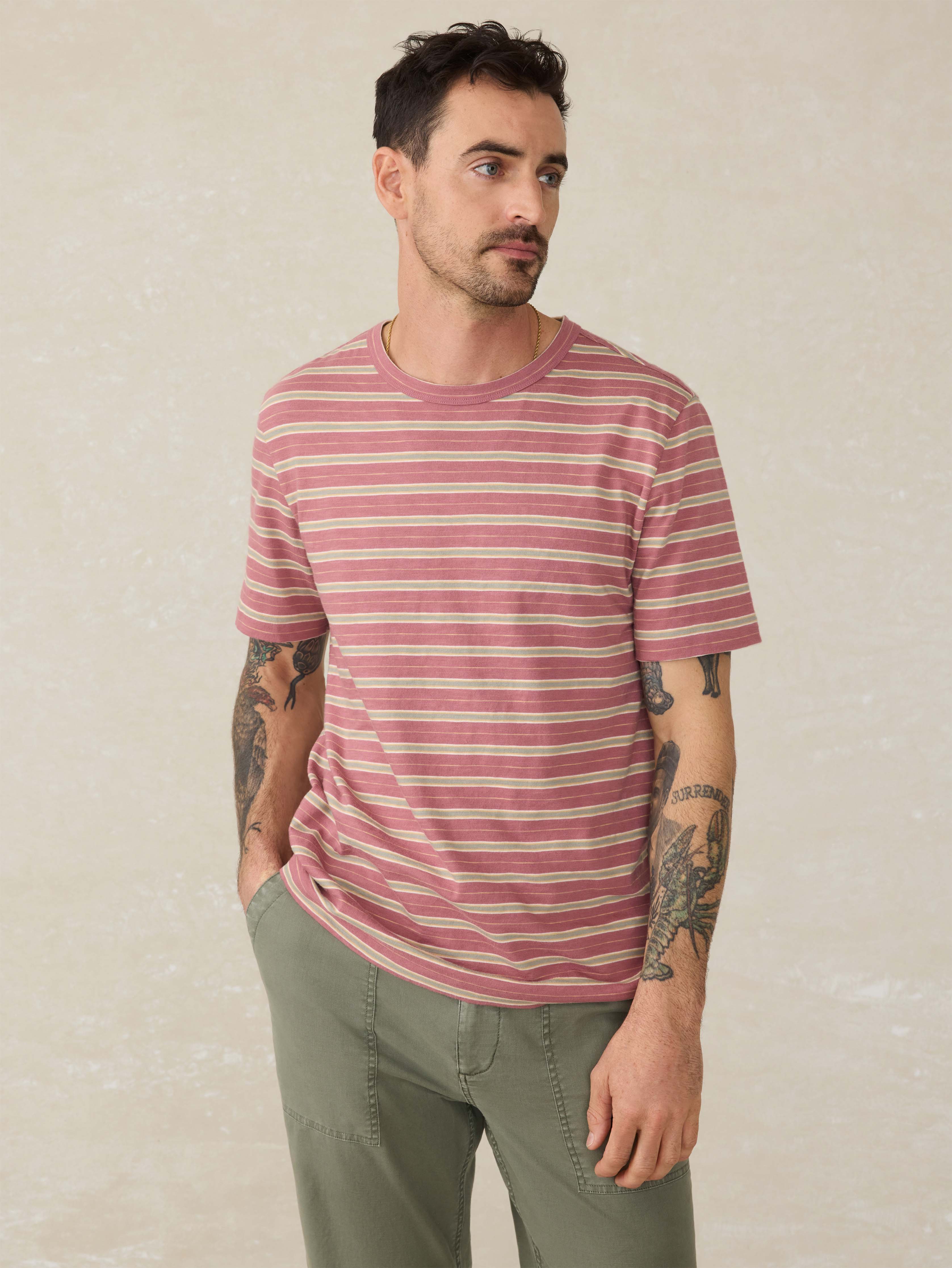 Sunwashed Tee - Red Reef Stripe Main image