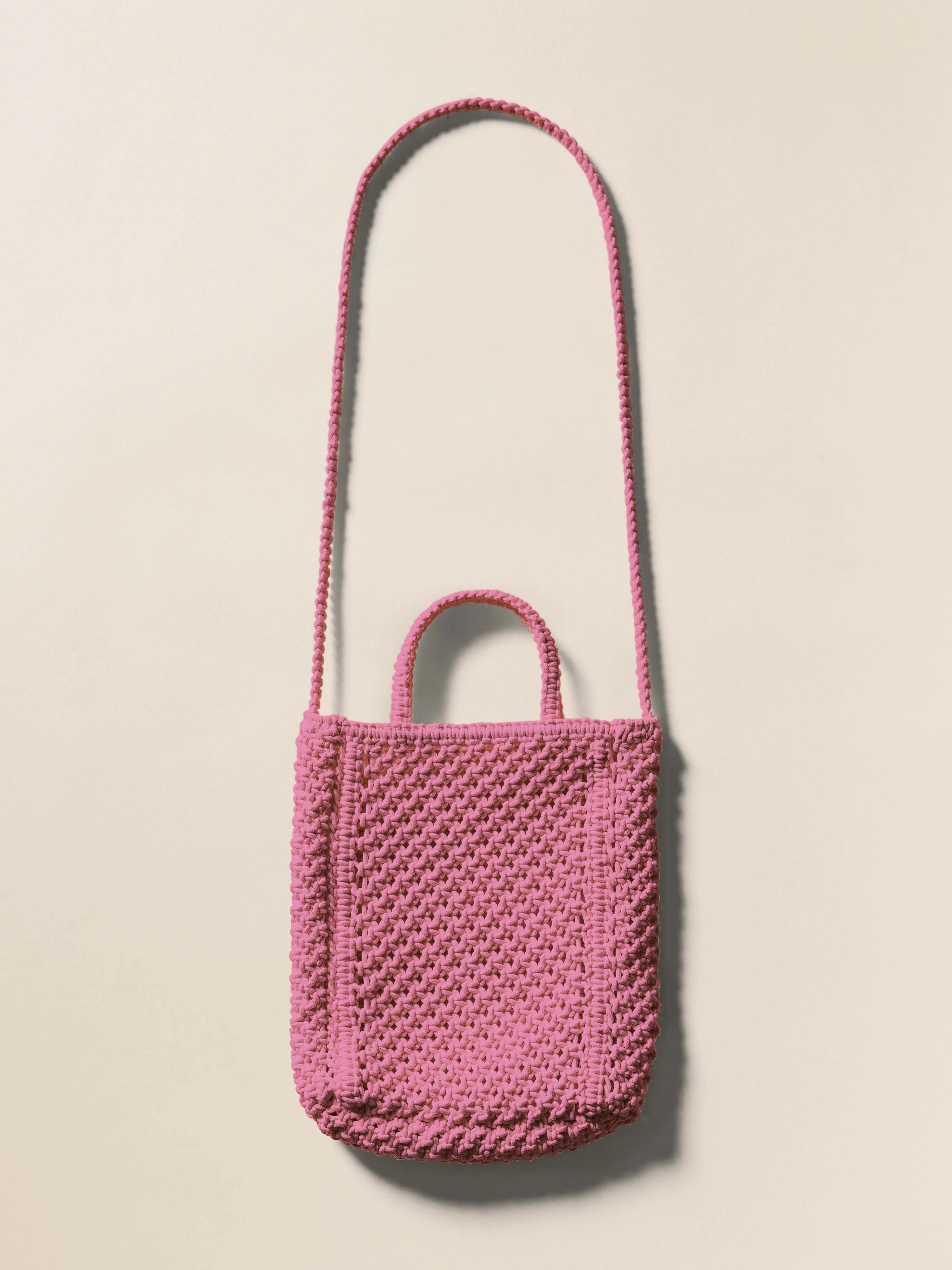 Sunwashed Macrame Crossbody - Ibis Rose Main image