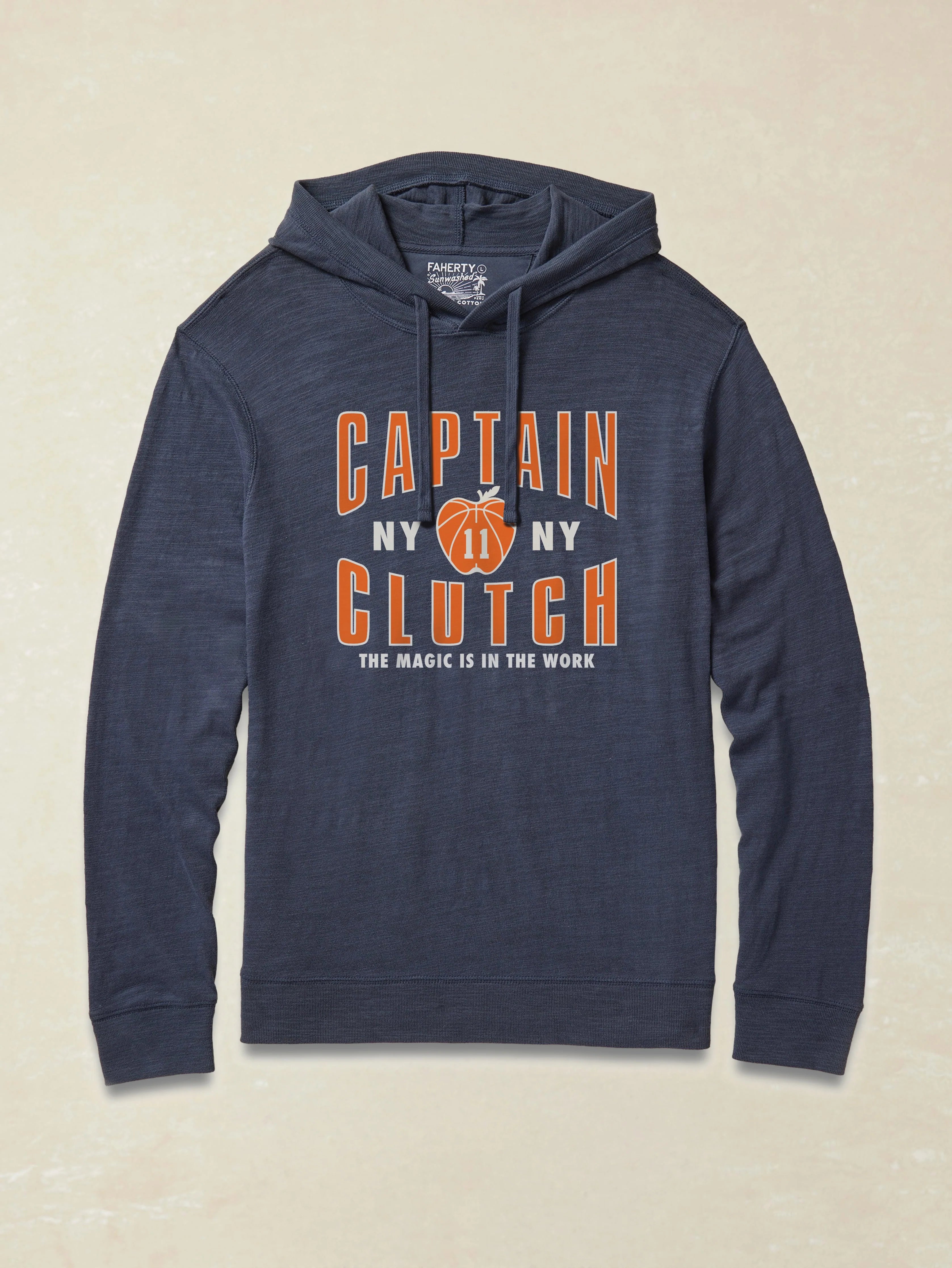 Jalen Brunson x Captain Clutch Sunwashed Slub Hoodie - Blue Nights Secondary image