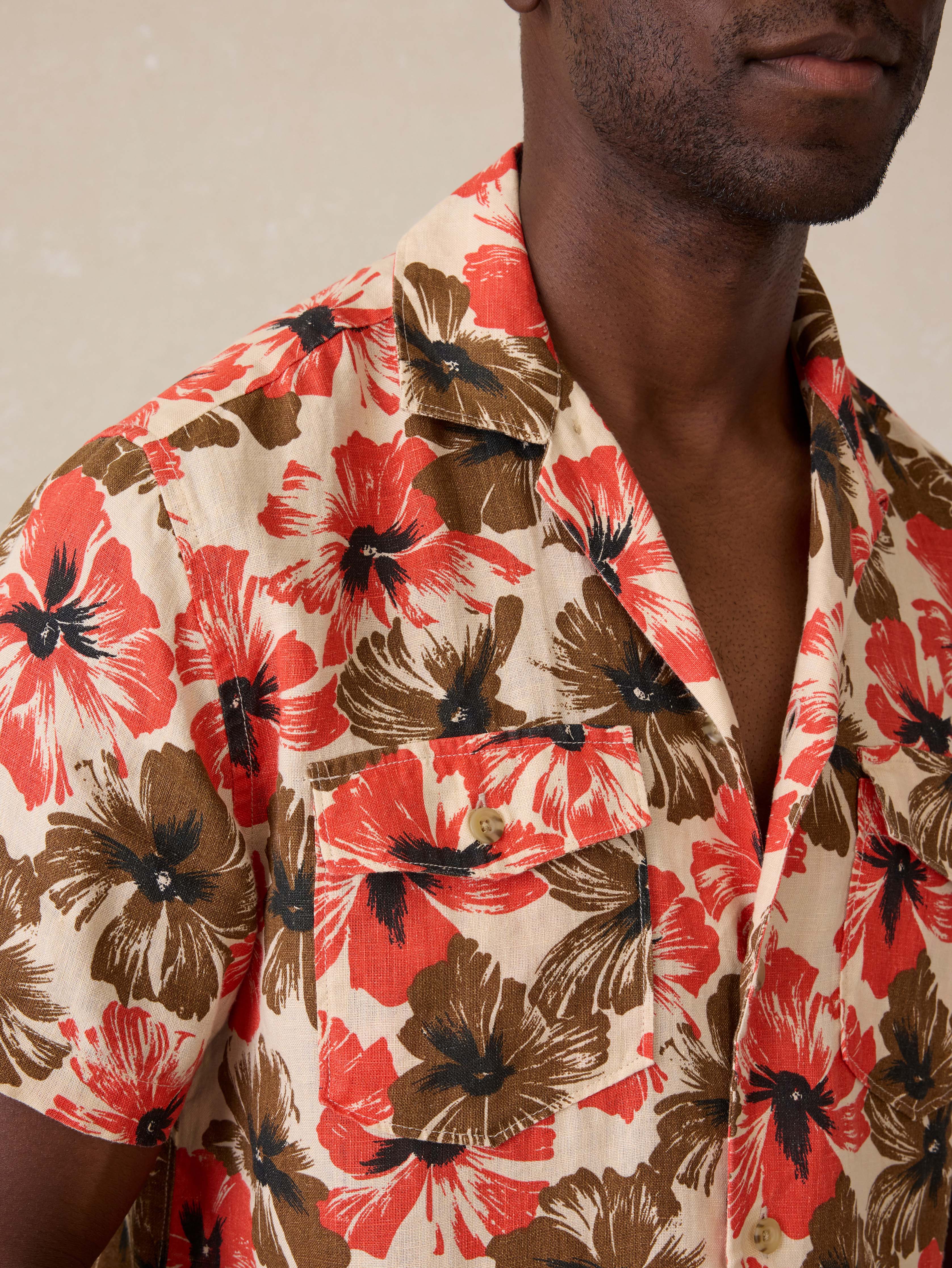 Short Sleeve Reserve Basque Camp Shirt - Wildwood Poppy Secondary image