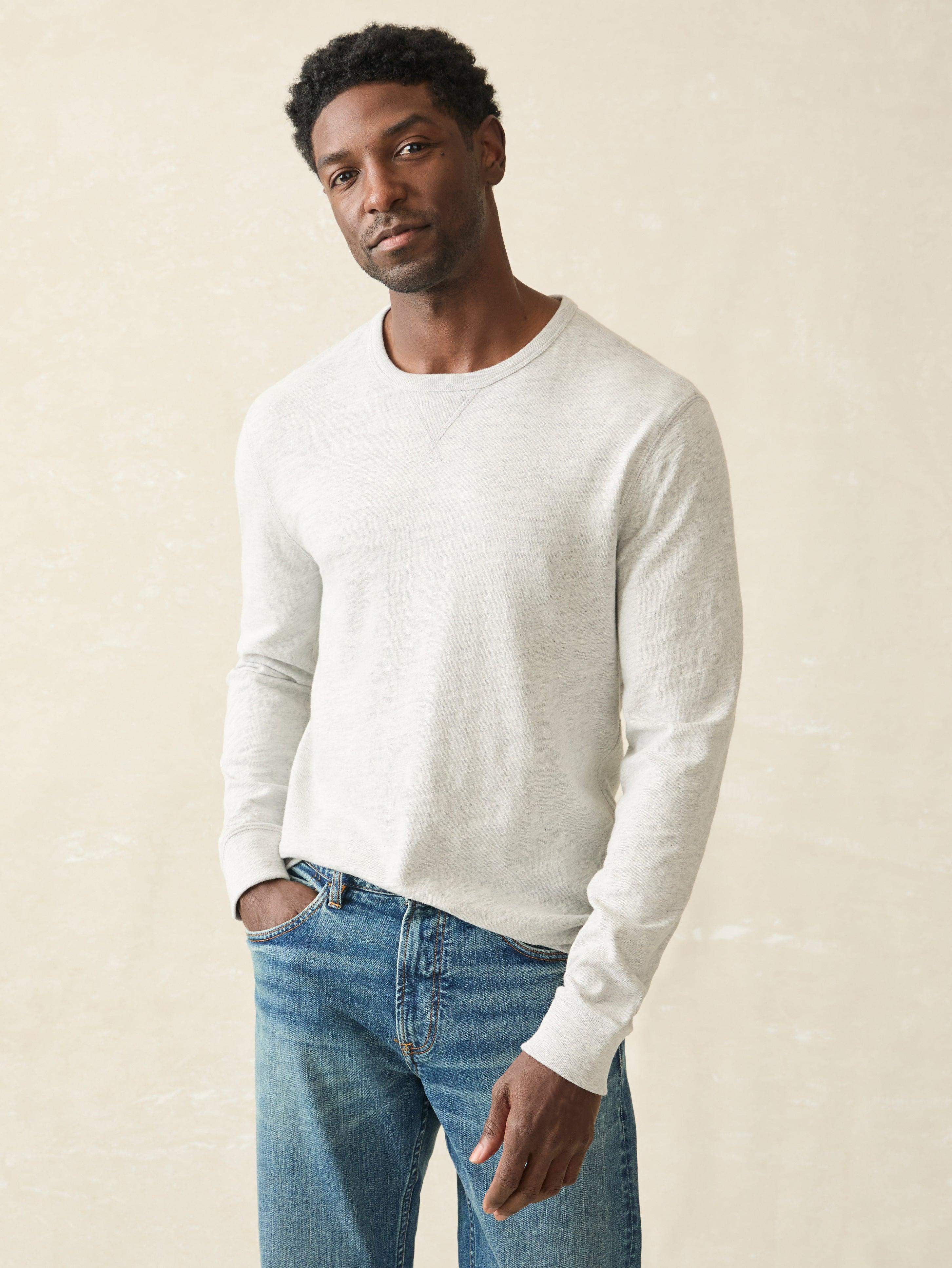 Sunwashed Slub Crew - Light Grey Heather Main image
