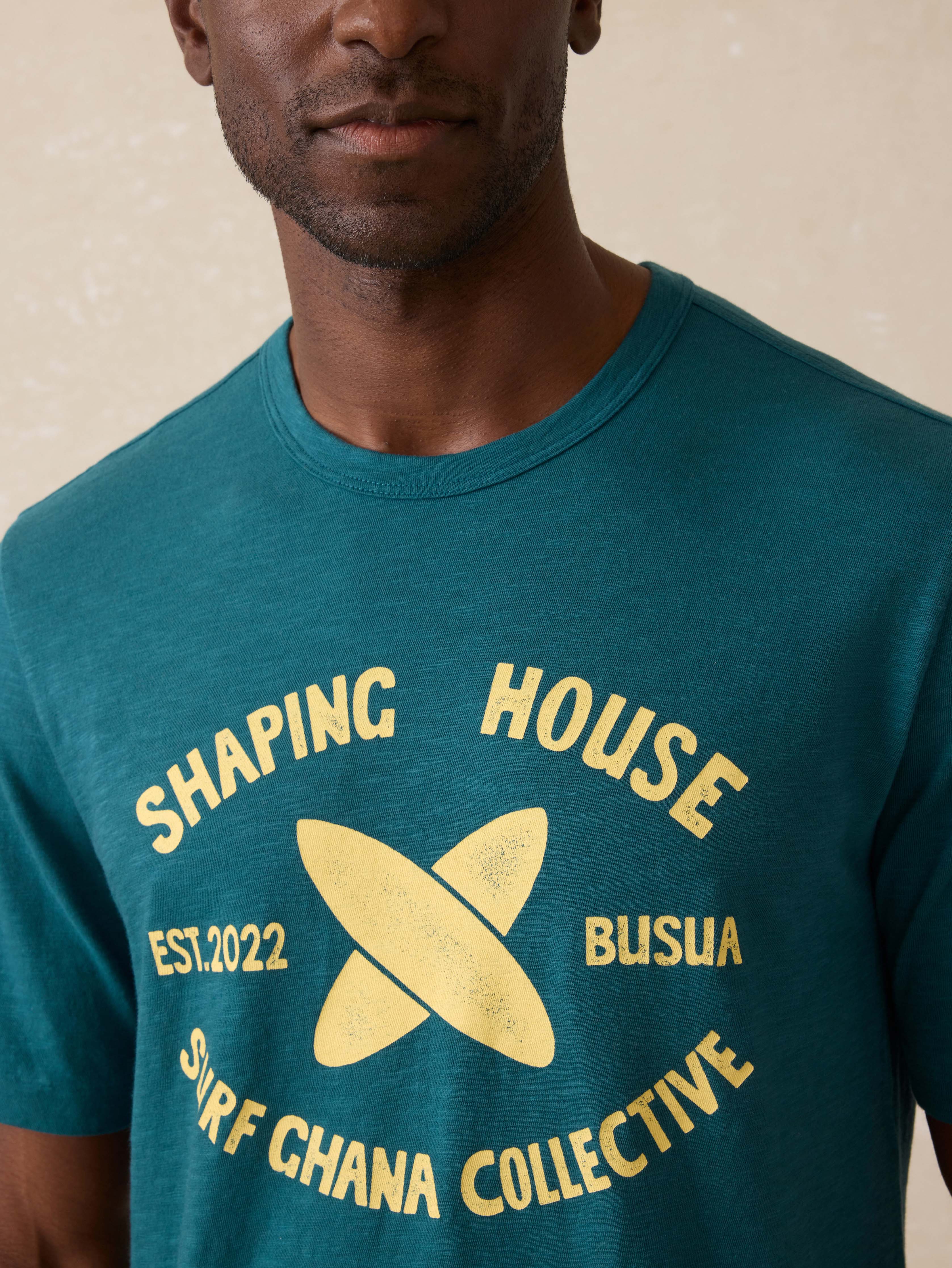 Surf Ghana Short Sleeve Shaping House Graphic Tee - Agona Green Secondary image
