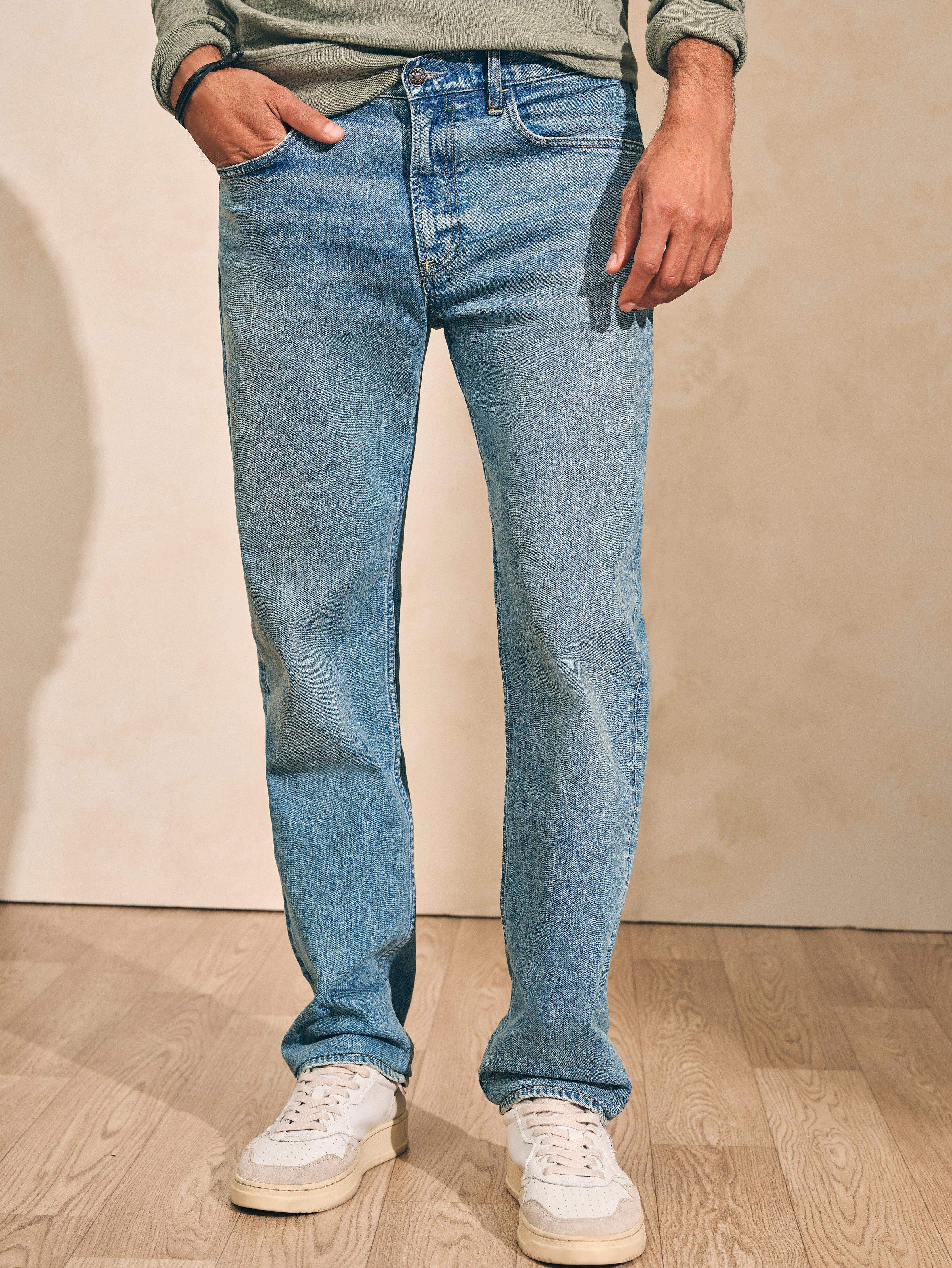 Organic Cotton Slim Straight Denim (32" Inseam) - Sandy Point Wash Main image